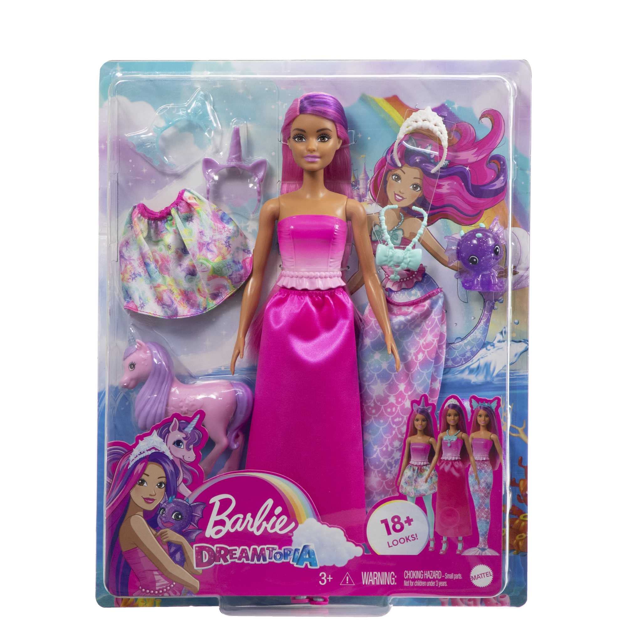 Barbie Dreamtopia Doll - Mermaid Fantasy Dress-Up Playset with Unicorn and Dragon Pets 6