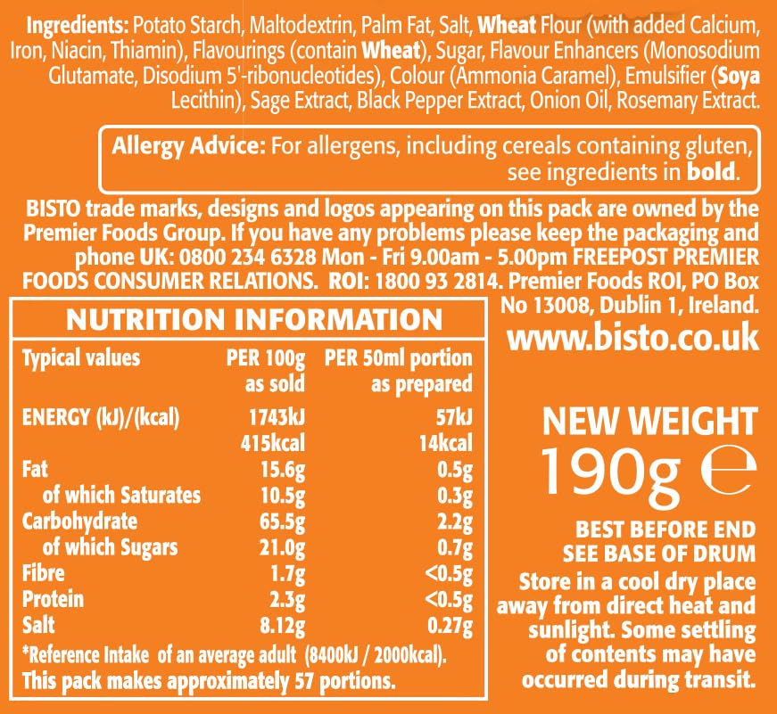 Bisto - Reduced Salt Chicken Gravy Granules for Heart, 190g 5