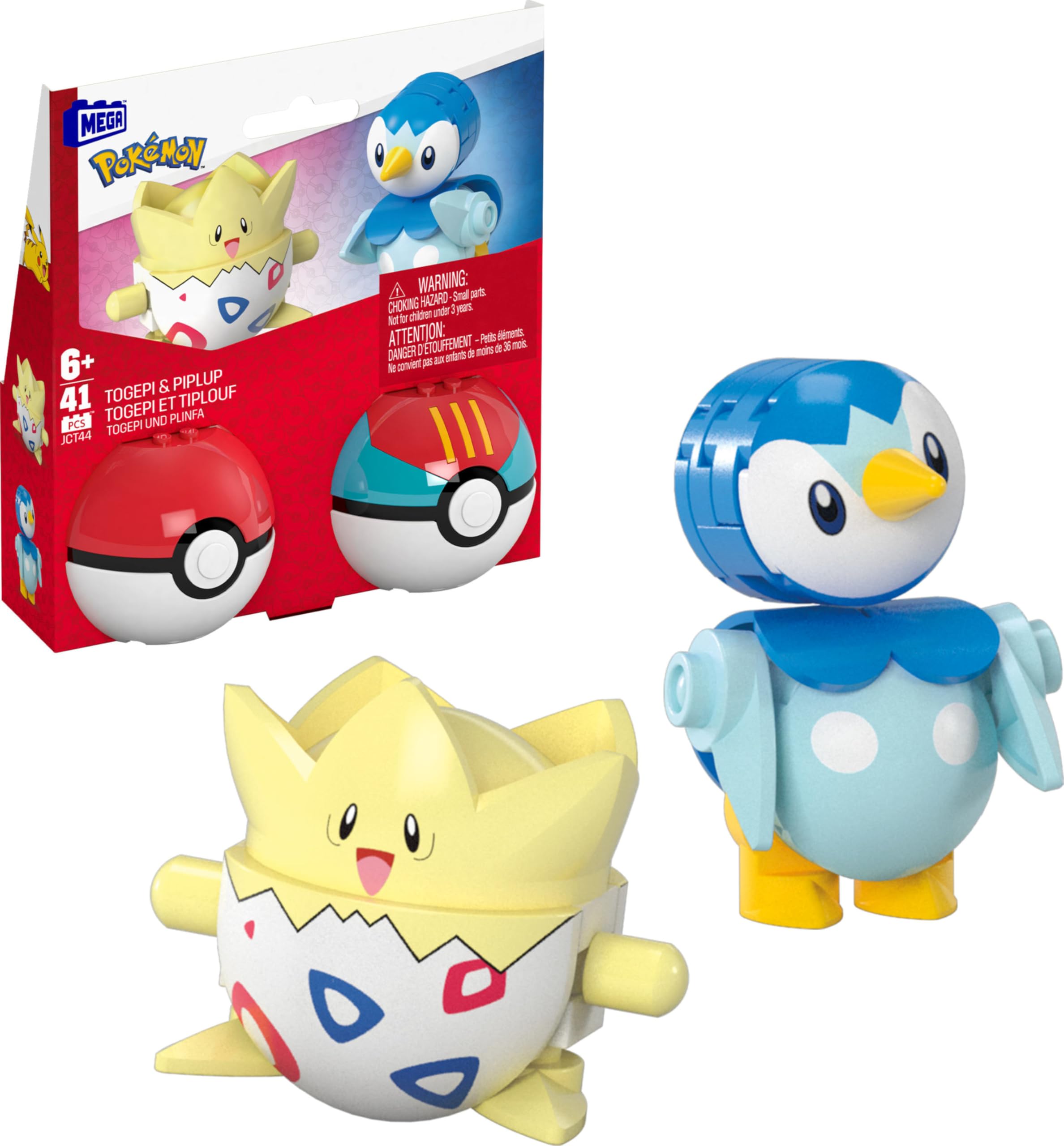 MEGA Pokémon Action Figure Building Set - Togepi and Piplup Poké Ball Playset for Ages 6+