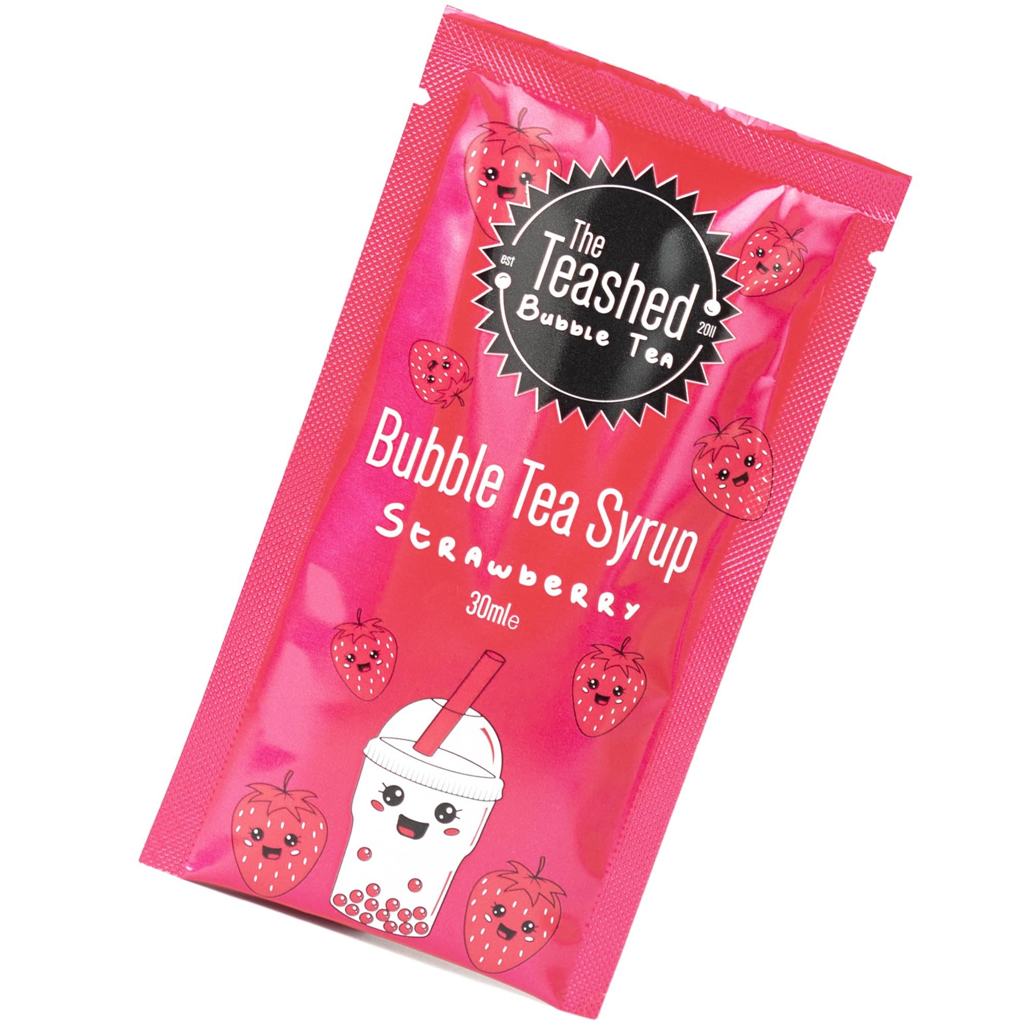 The TeaShed Strawberry Bubble Tea Syrup - 30ml Single-Serve Fruit Syrup for Homemade Boba Tea
