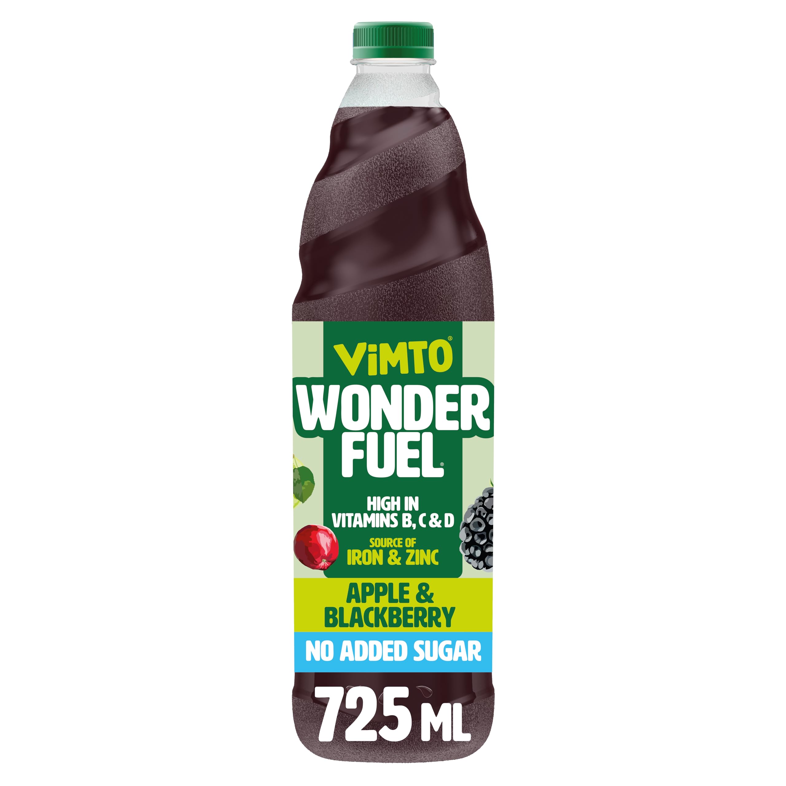 Vimto Wonderfuel Squash - No Added Sugar with Vitamins B, C & D, Iron & Zinc - 725ml