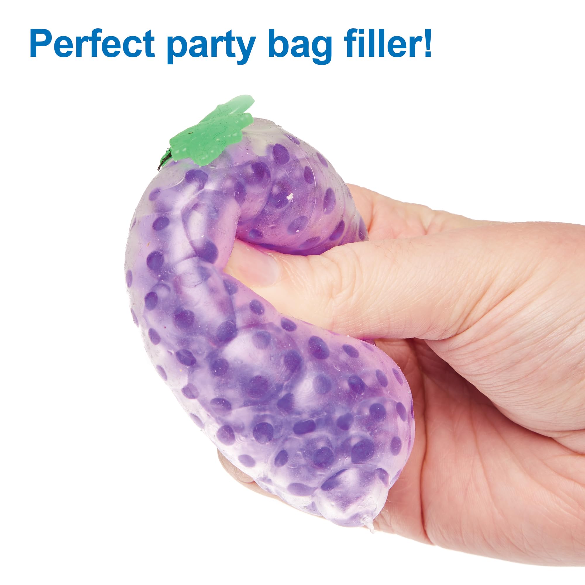 Baker Ross Squeeze Bead Fruit Toys - Pack of 4 Assorted Jelly Toys | Approx 7cm | Age 3+ 4