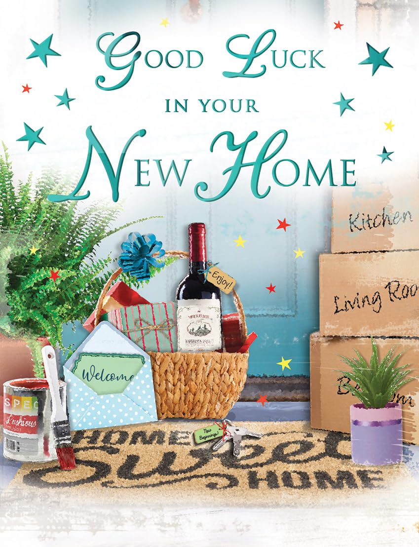Regal Publishing Good Luck in Your New Home Card | Housewarming | 8 x 6 inches | Multicolor