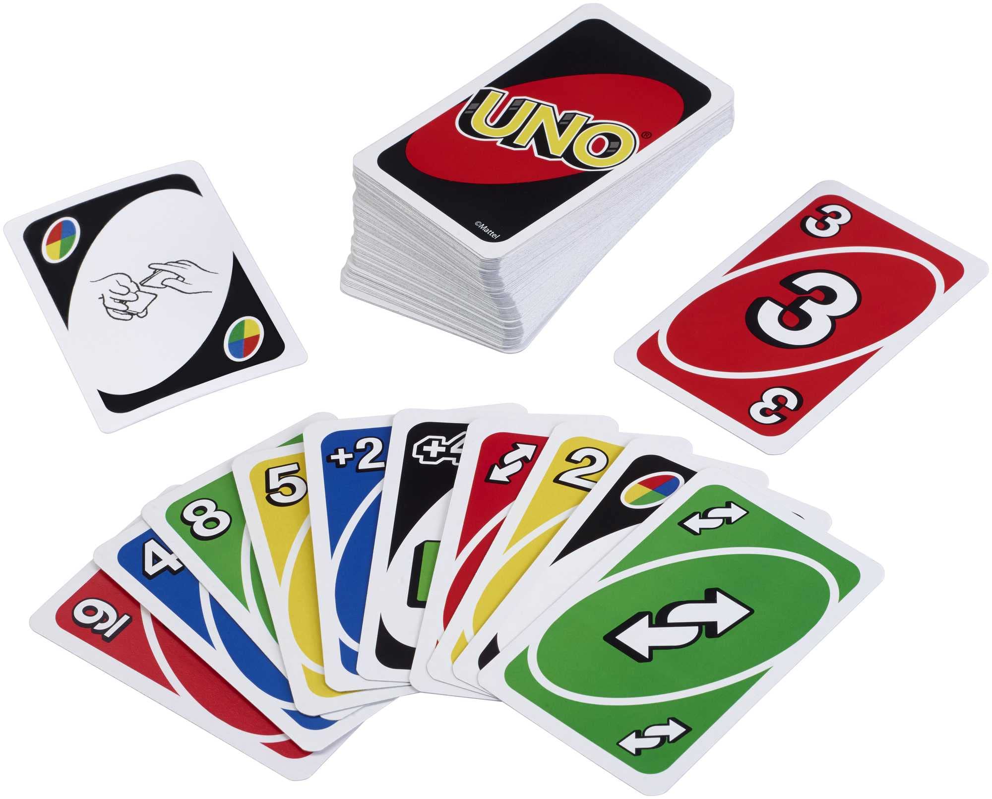 Mattel UNO Classic Card Game for Family Game Night, 2-10 Players, Ages 7+ 5