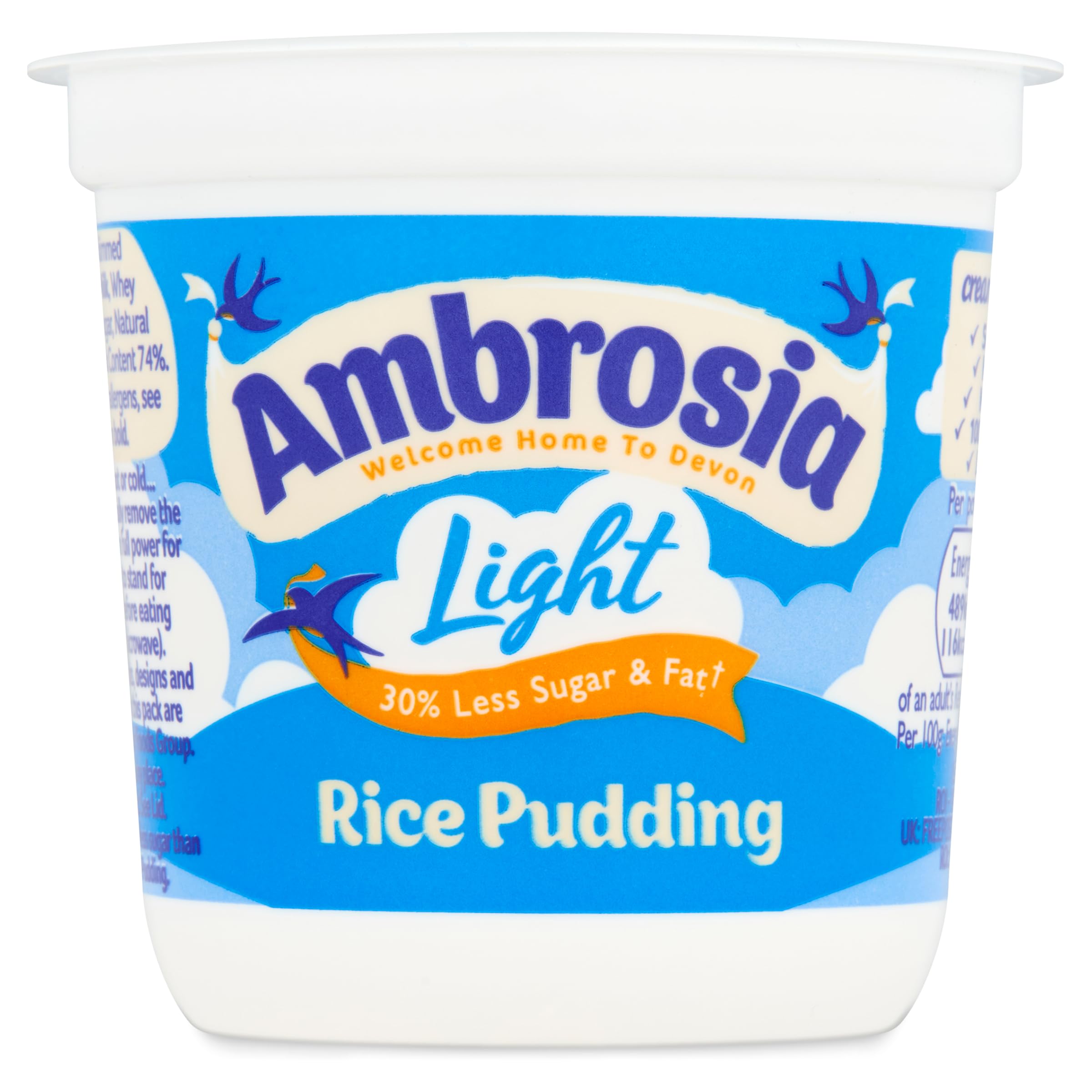 Ambrosia Light Devon Rice Pudding, 30% Less Sugar & Fat, Creamy Ready-to-Eat Dessert 3