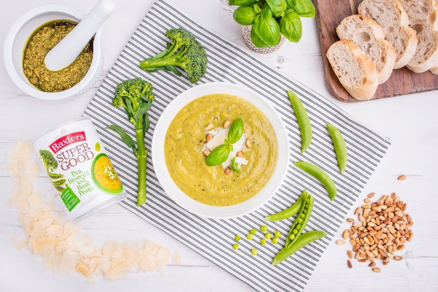 Baxters Super Good Pea, Broccoli and Basil Pesto Soup, 400g 5