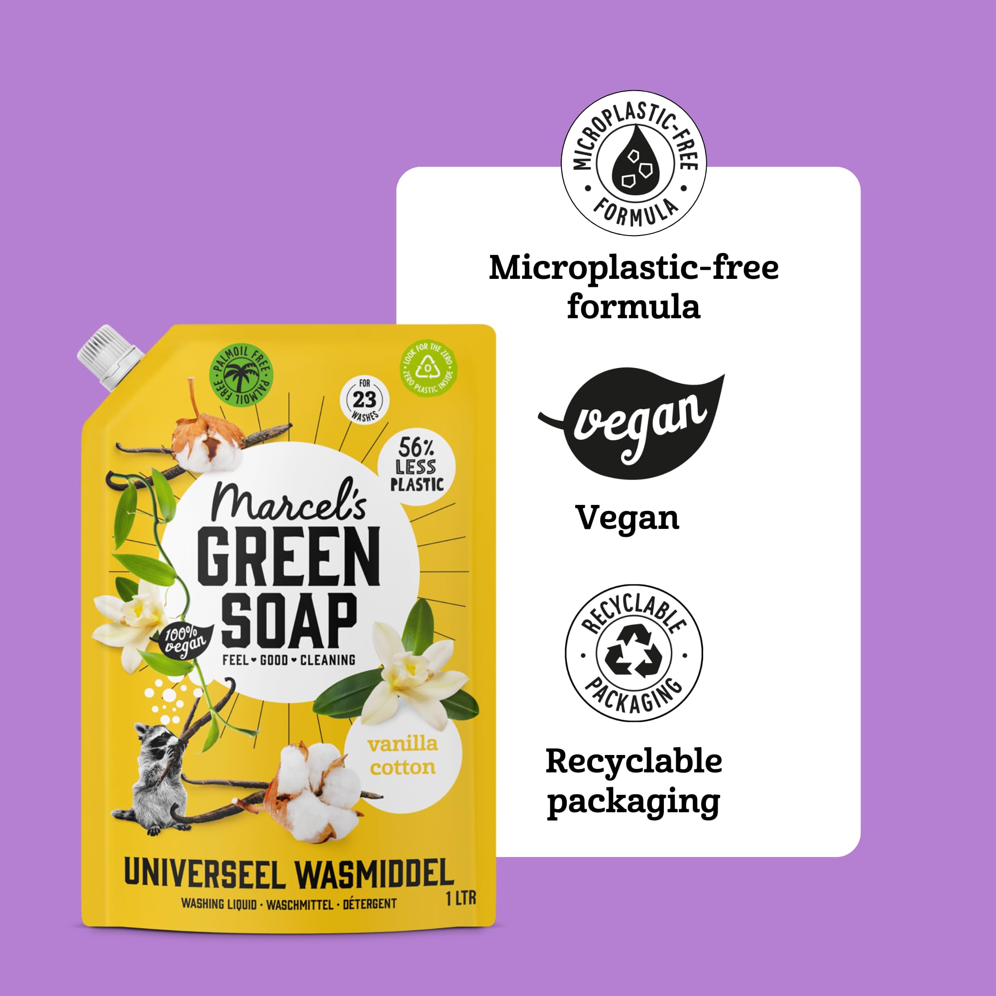 Marcel's Green Soap Universal Washing Liquid Refill Vanilla & Cotton | 1L | Vegan 3