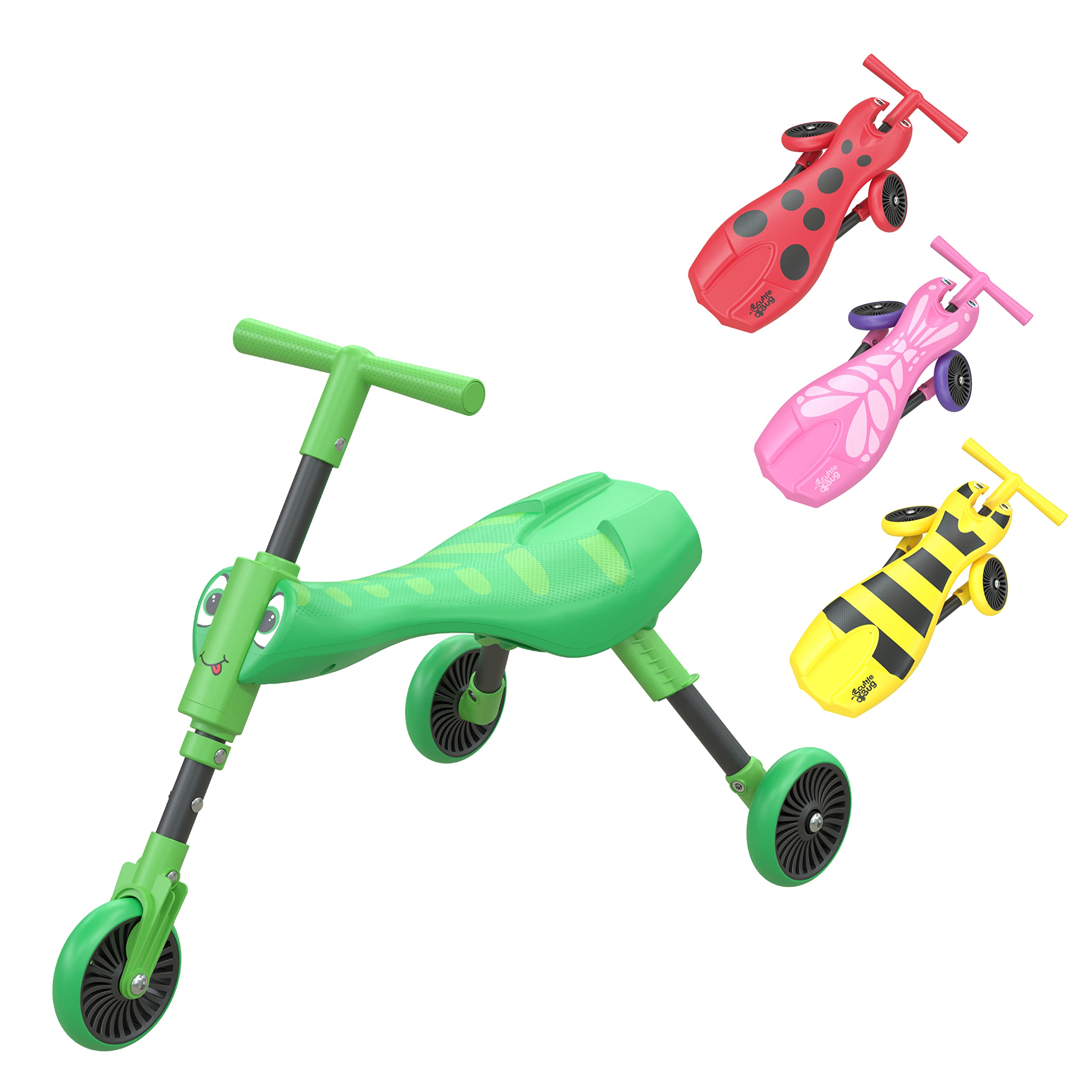 Scuttlebug 3-Wheel Foldable Ride-On Tricycle - Grasshopper Design for 1-3 Year Olds