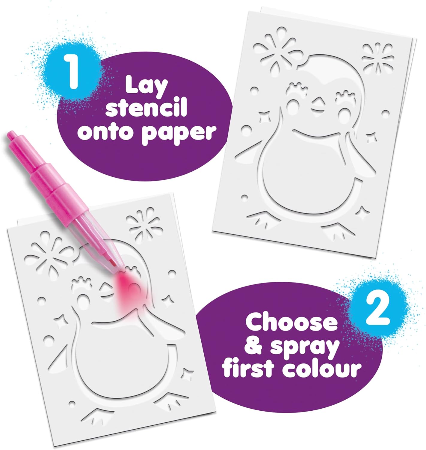 John Adams BLOPENS Cute Mini Kit - Airbrush Art Craft Set for Kids