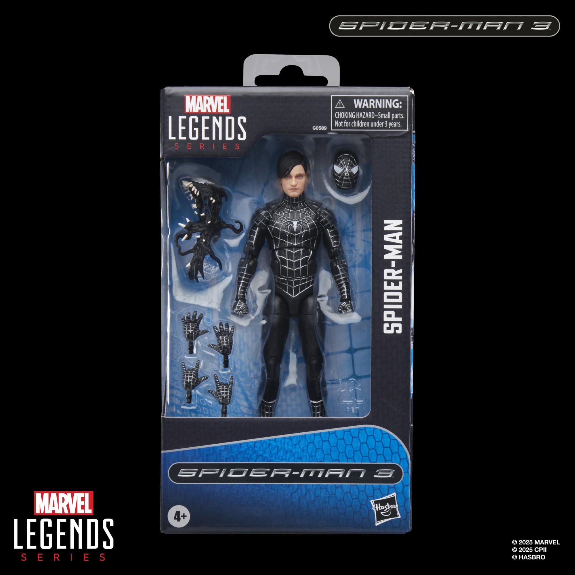 Marvel Legends Series Spider-Man 3 Action Figure - 6-Inch Scale with Black Suit & Accessories 8