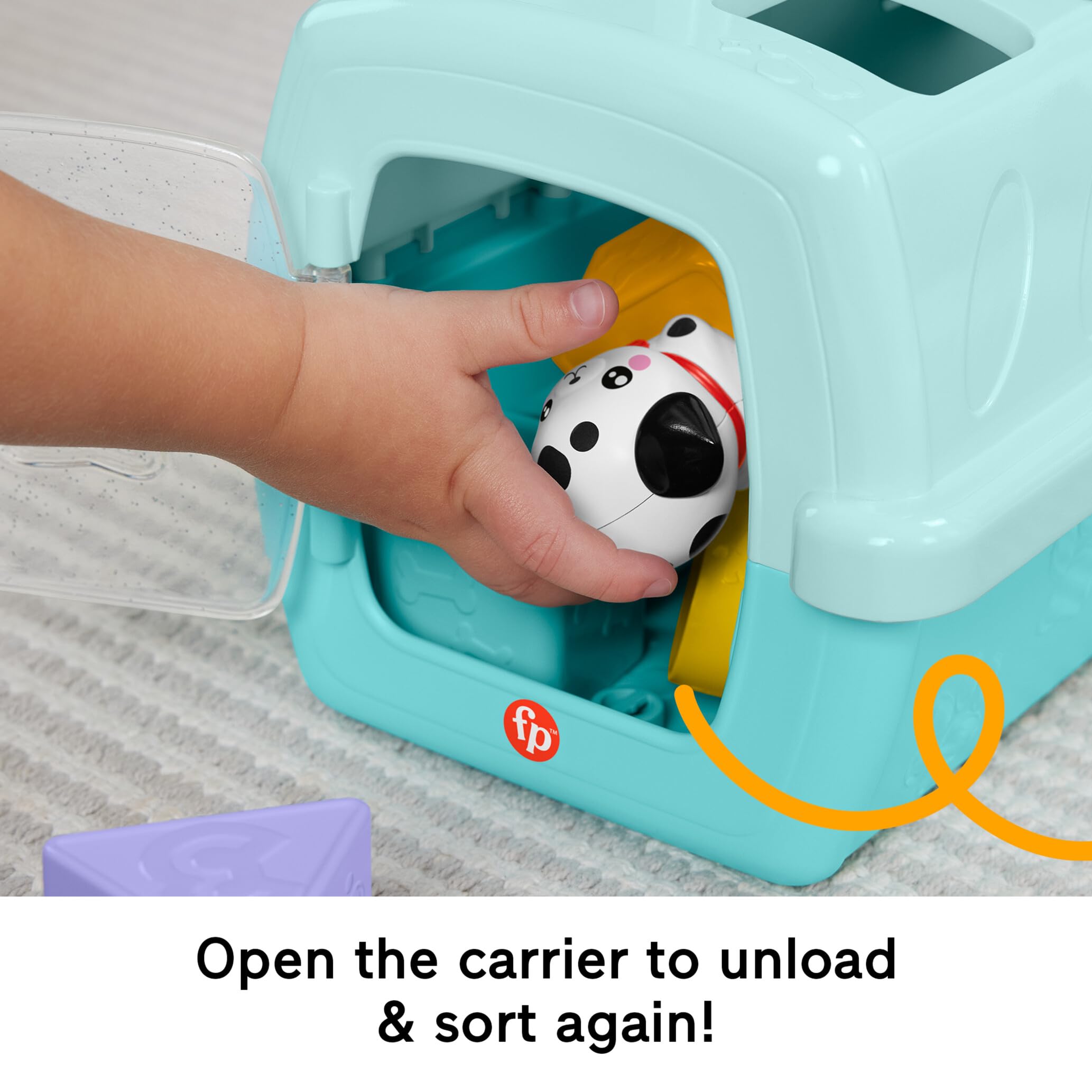 Fisher-Price FP Pets Sorting and Animal Transport Box - Shape Sorting Toy for Babies 6M+ 10