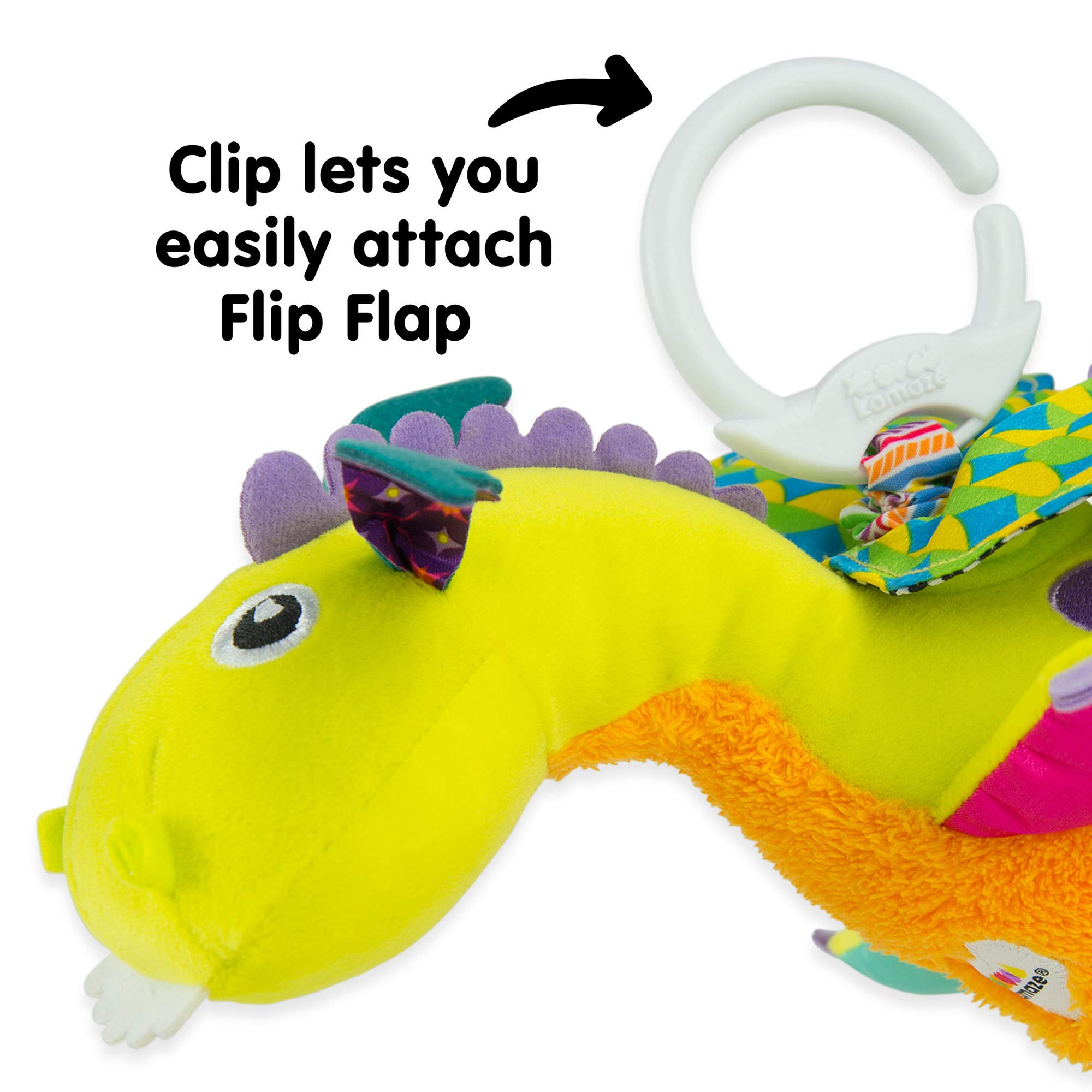 Lamaze Flip Flap Dragon - Sensory Plush Toy with Crinkle & Squeak Features for Babies 4