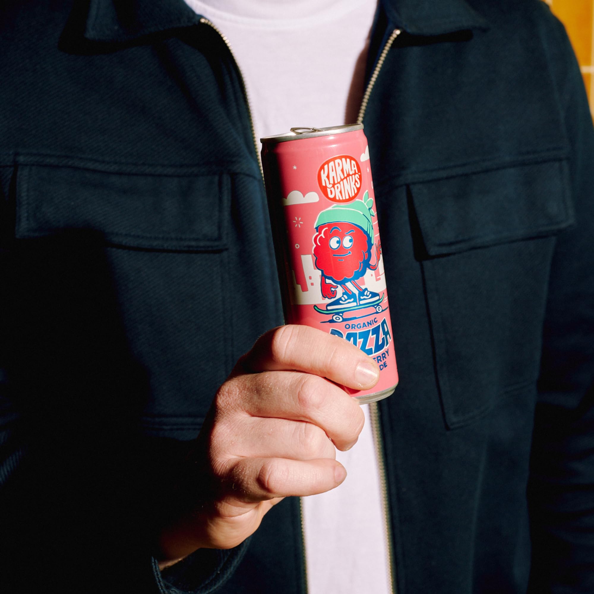 KARMA DRINKS Razza Raspberry Lemonade - Organic Gluten-Free Sparkling Drink (250ml x 4 Cans) 3