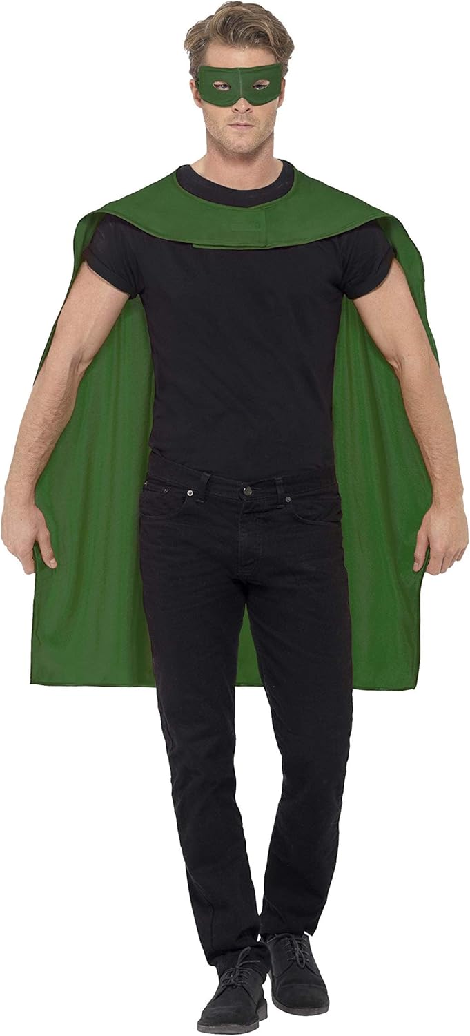 Superhero Cape & Mask Costume - Red Cape with Eyemask for Dress Up