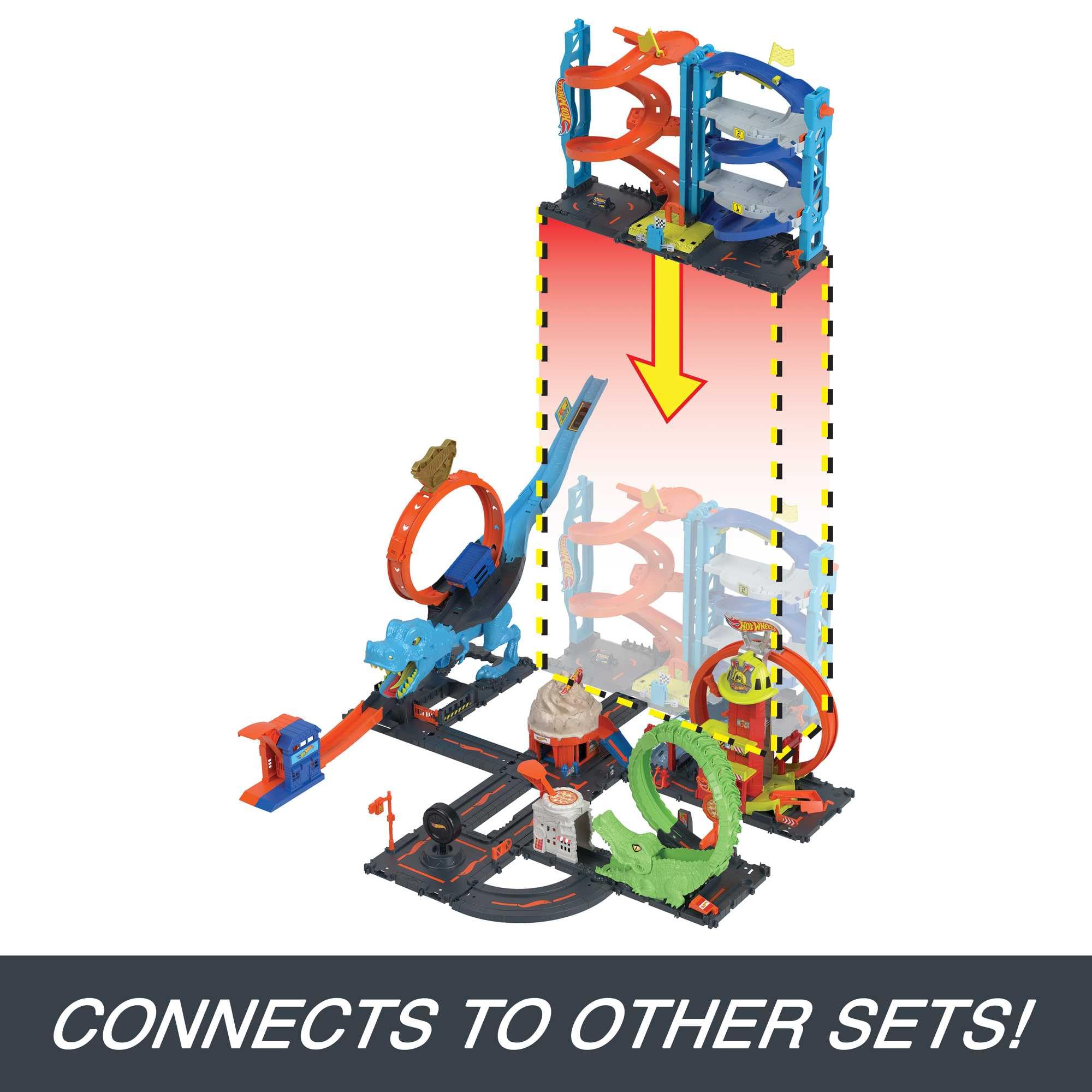 Hot Wheels City Transforming Race Tower - 2-in-1 Racing Playset with Elevator & 1:64 Scale Car, Ages 3+ 6
