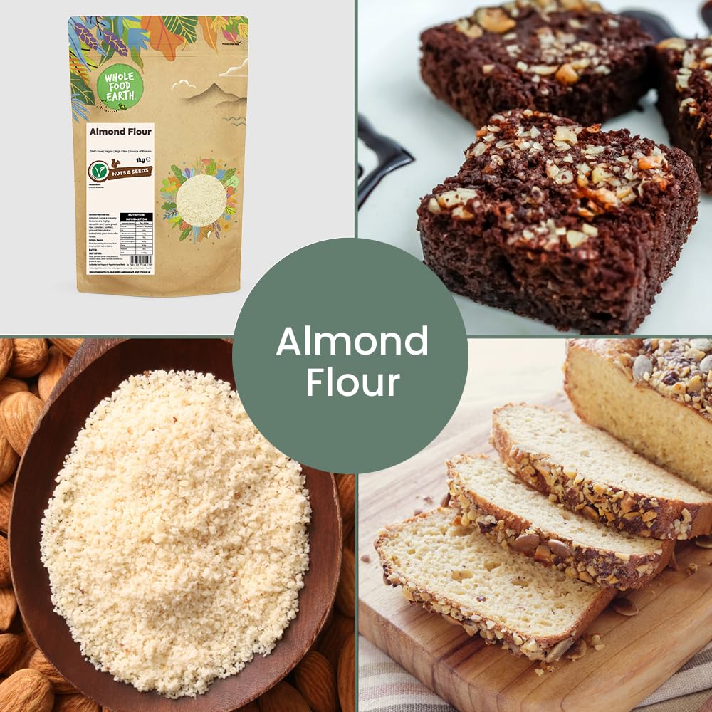 Wholefood Earth Almond Flour 500g | GMO-Free | High Fibre | Vegan | Recyclable Packaging 4
