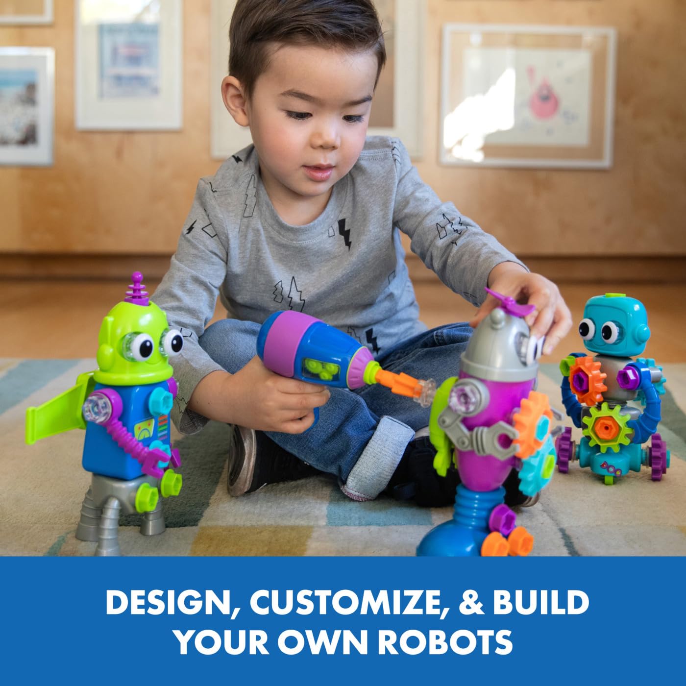 Learning Resources Design & Drill Robot Workshop - Building Set for Kids 3+ 6