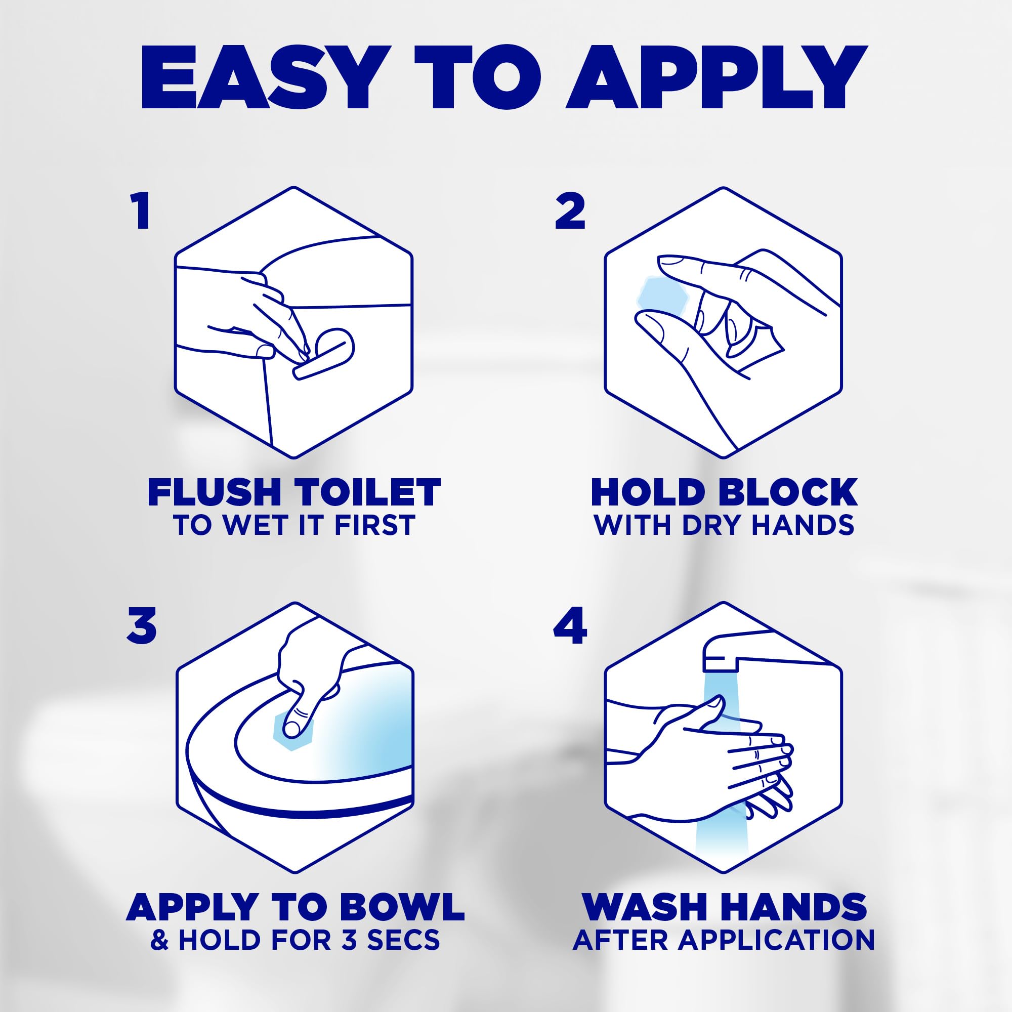 Harpic Hygienic Fresh Sticker Adhesive Toilet Block, Marine Scent, Pack of 1 (4 Tablets) 2
