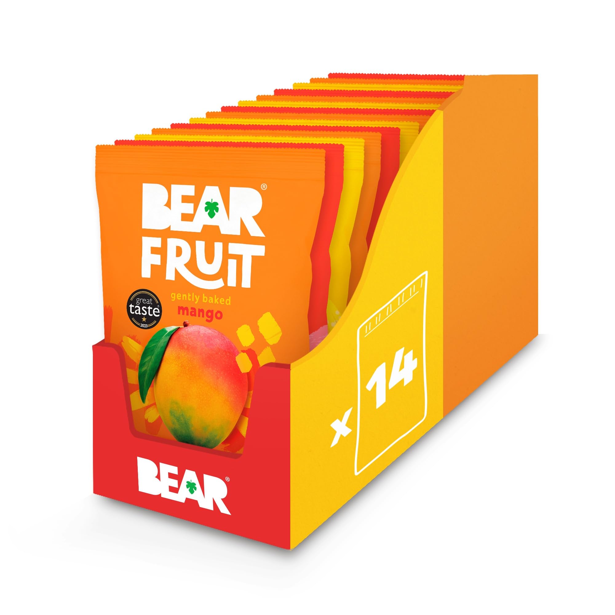 BEAR Fruit Variety Pack - Mango, Pineapple & Strawberry | 14 Packs | 590g Total