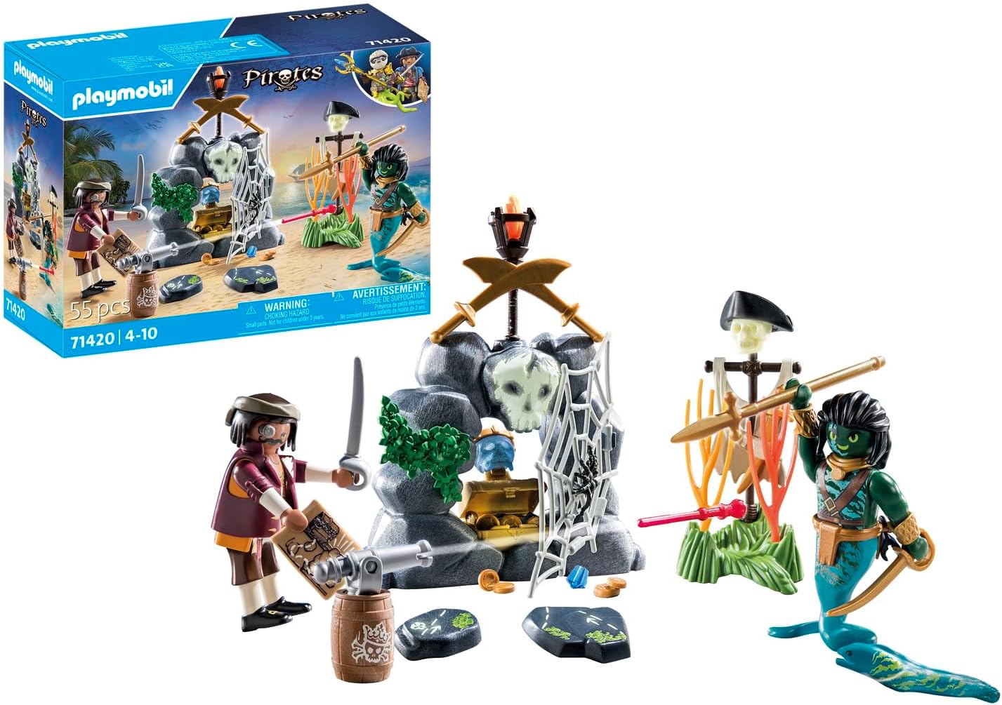 Playmobil Pirates: Pirate vs. Deeper – Treasure Hunt Playset for Kids 4+