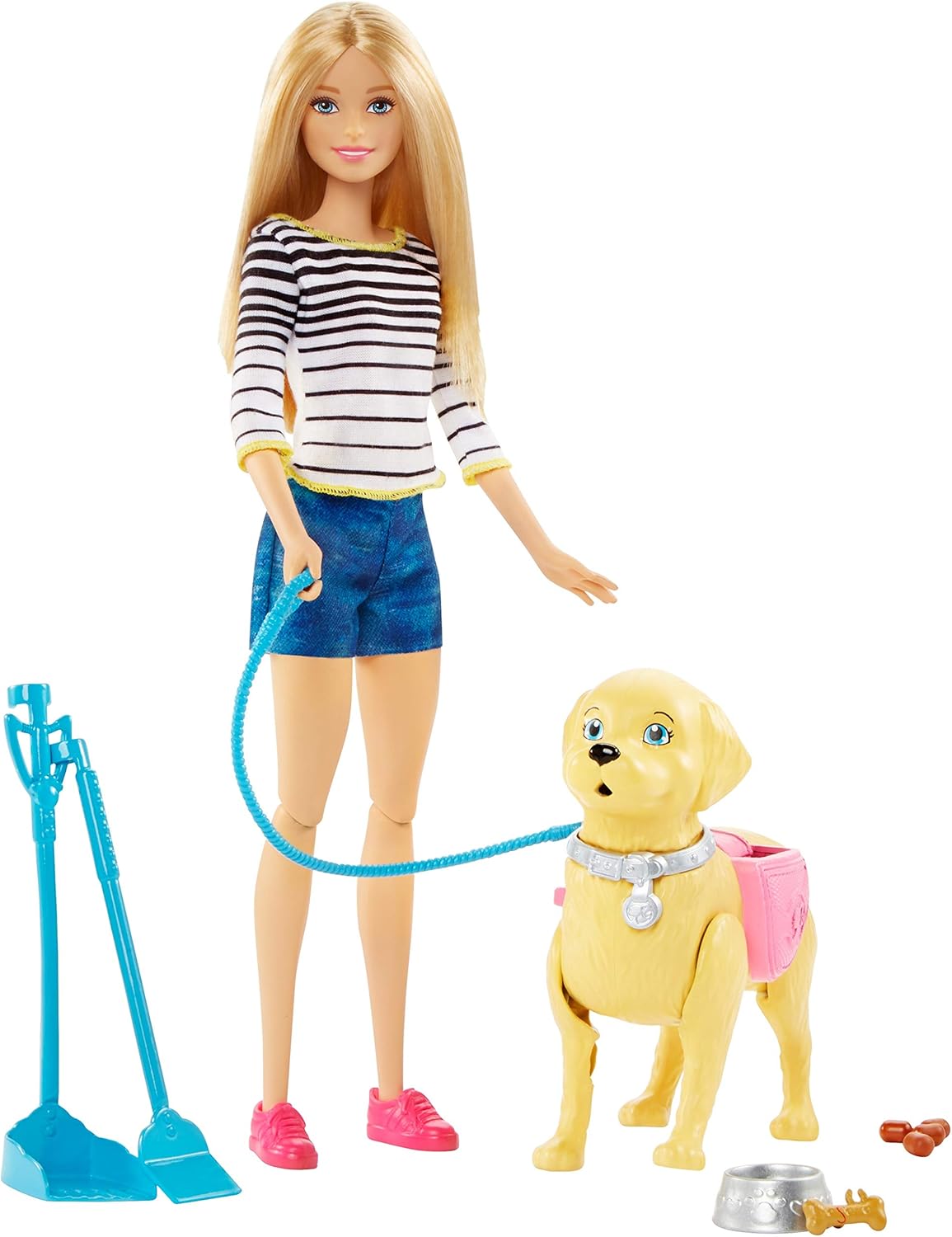 Barbie DWJ68 Walker Playset - Walking & Potty-Training Puppy with Doll, 36 Months+