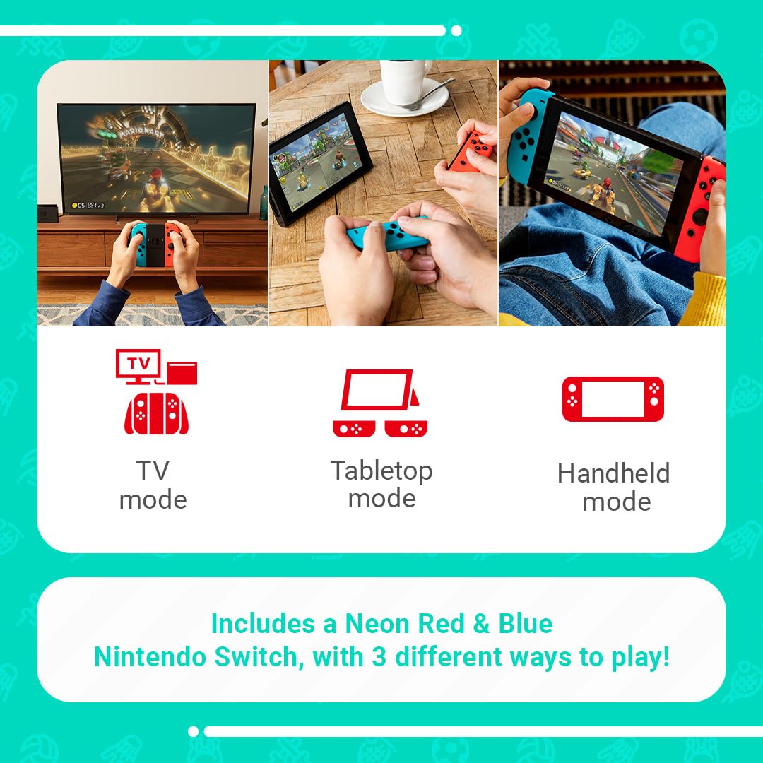 Nintendo Switch (Neon Red/Neon Blue) with Switch Sports Pre-Installed & 12-Month Online Membership 7