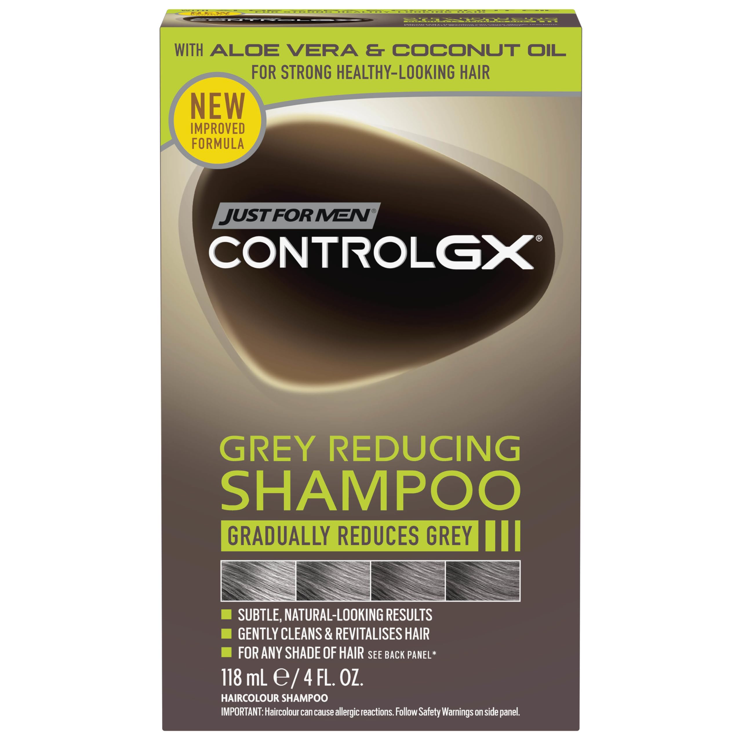 Just For Men Control GX Reducing Shampoo for Grey Hair with Coconut Oil (168g) 3