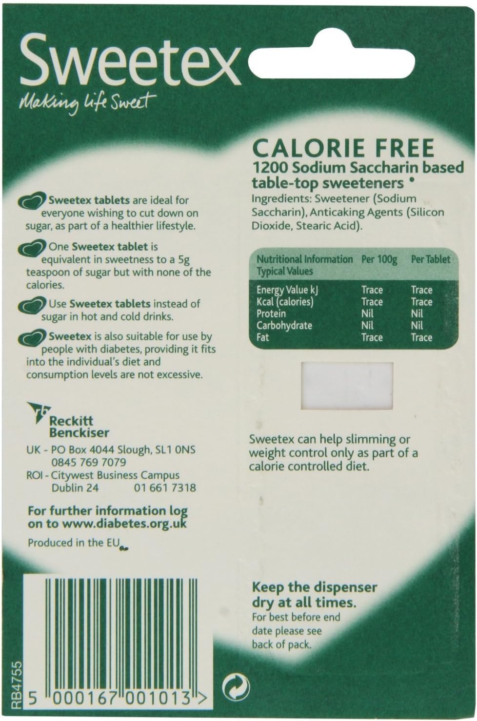 Sweetex 1200 Tablets Dispenser for Sugar Alternative