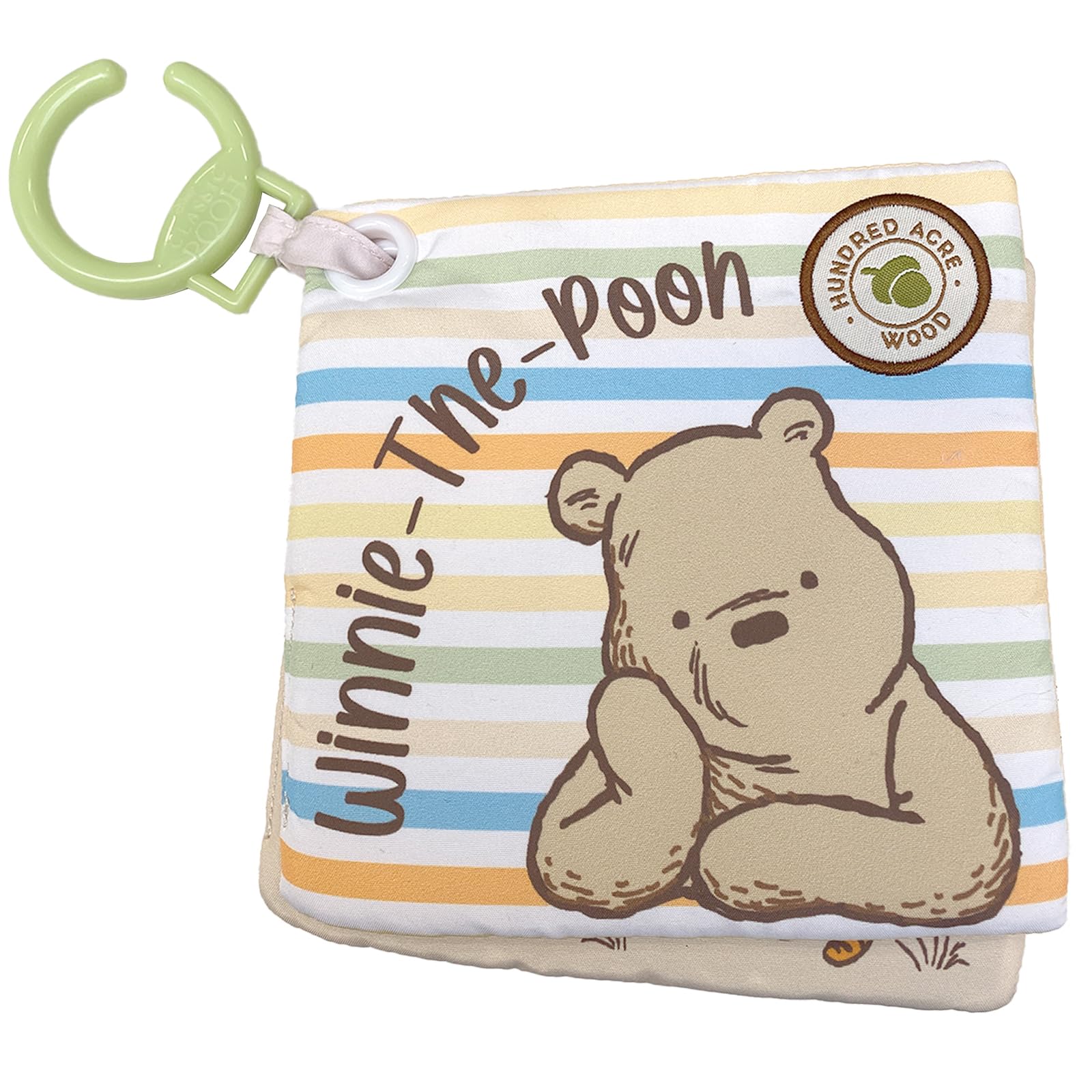 Rainbow Designs Disney Winnie the Pooh Baby Cloth Book - Touch and Feel Sensory Toy for 0-10 Years