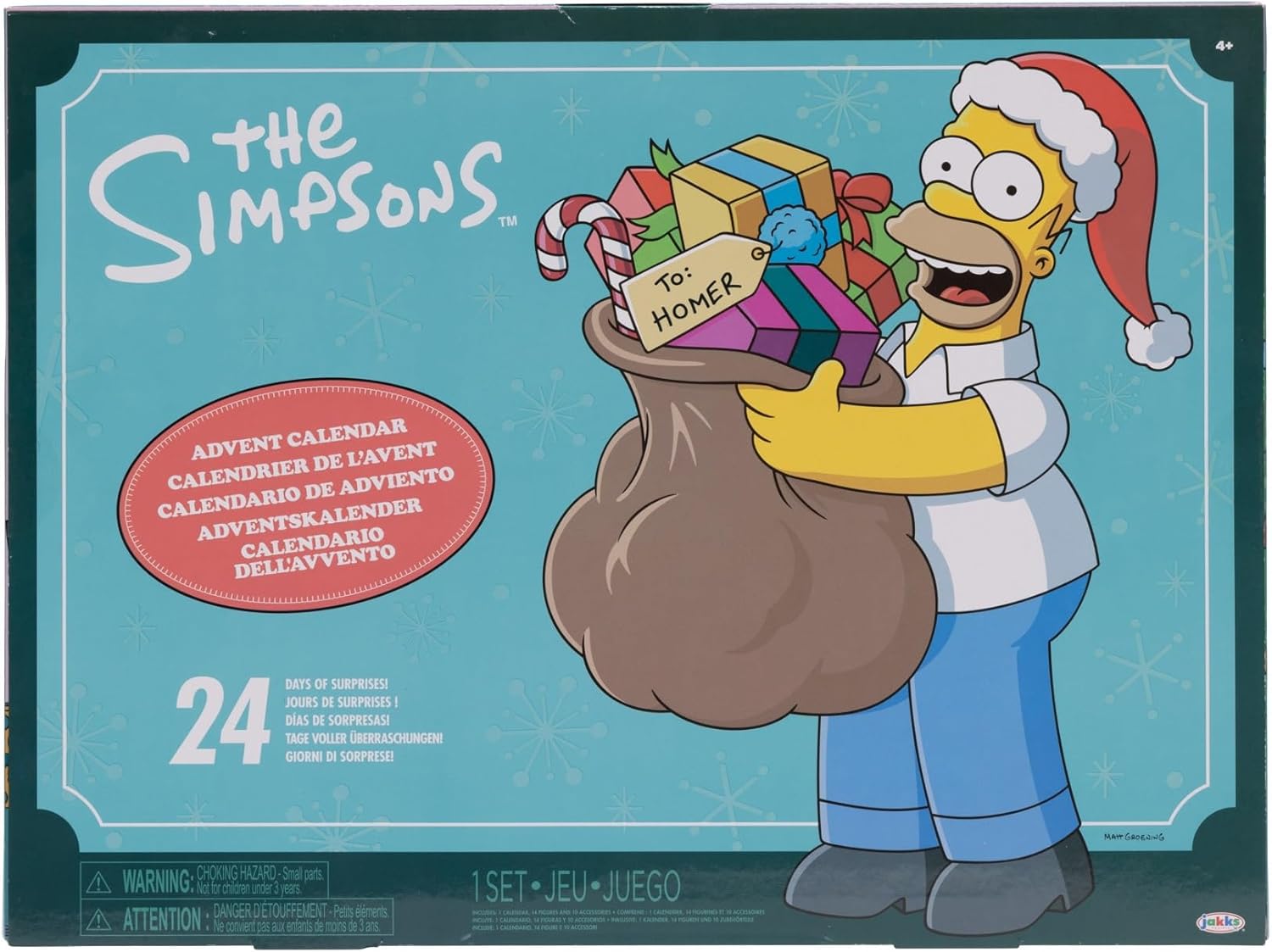 JAKKS Pacific The Simpsons Advent Calendar 2024 - 24 Days of Holiday Surprise Collectibles
