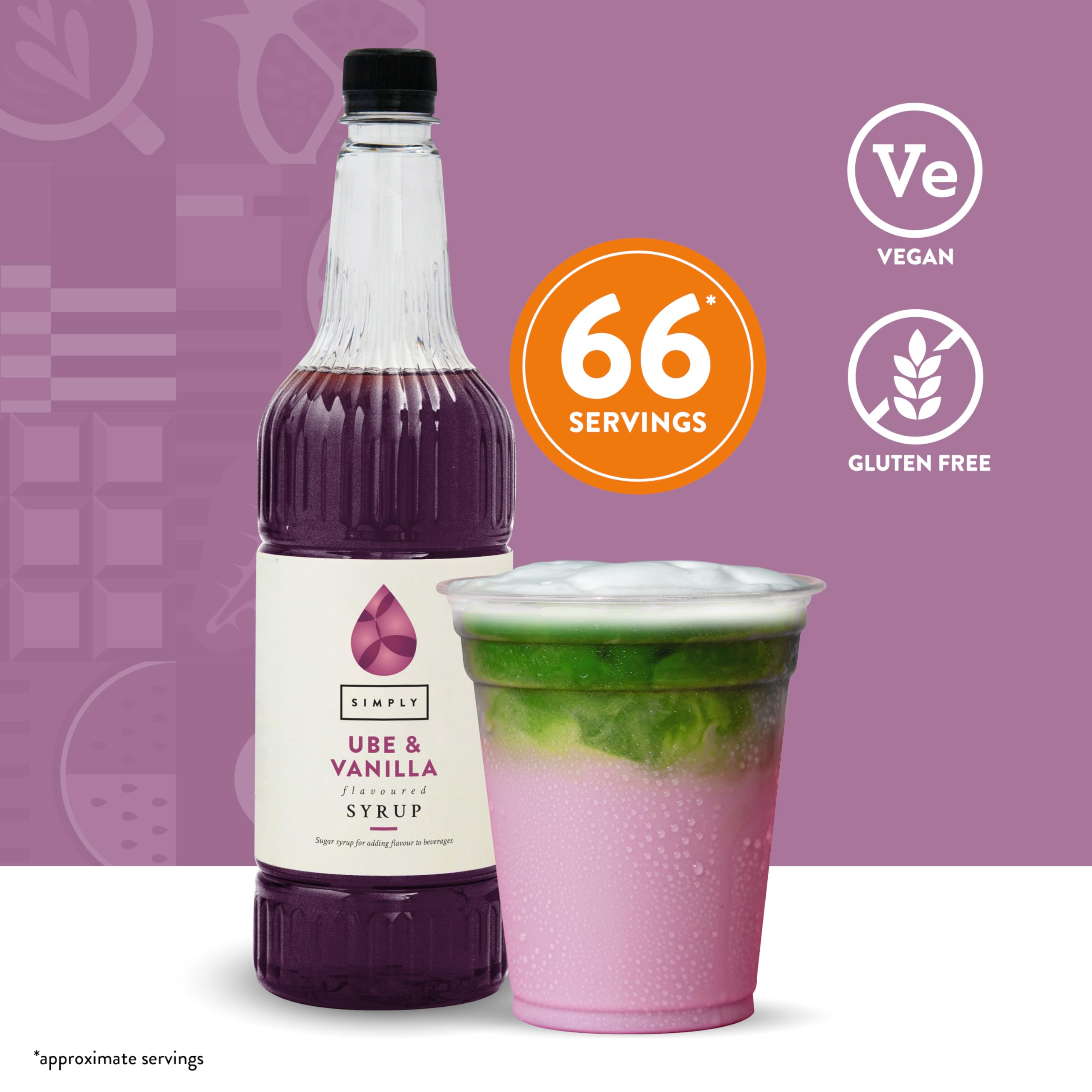Simply Ube & Vanilla Syrup - Café-Style Drinks, Vegan & Halal Suitable | 1L 2