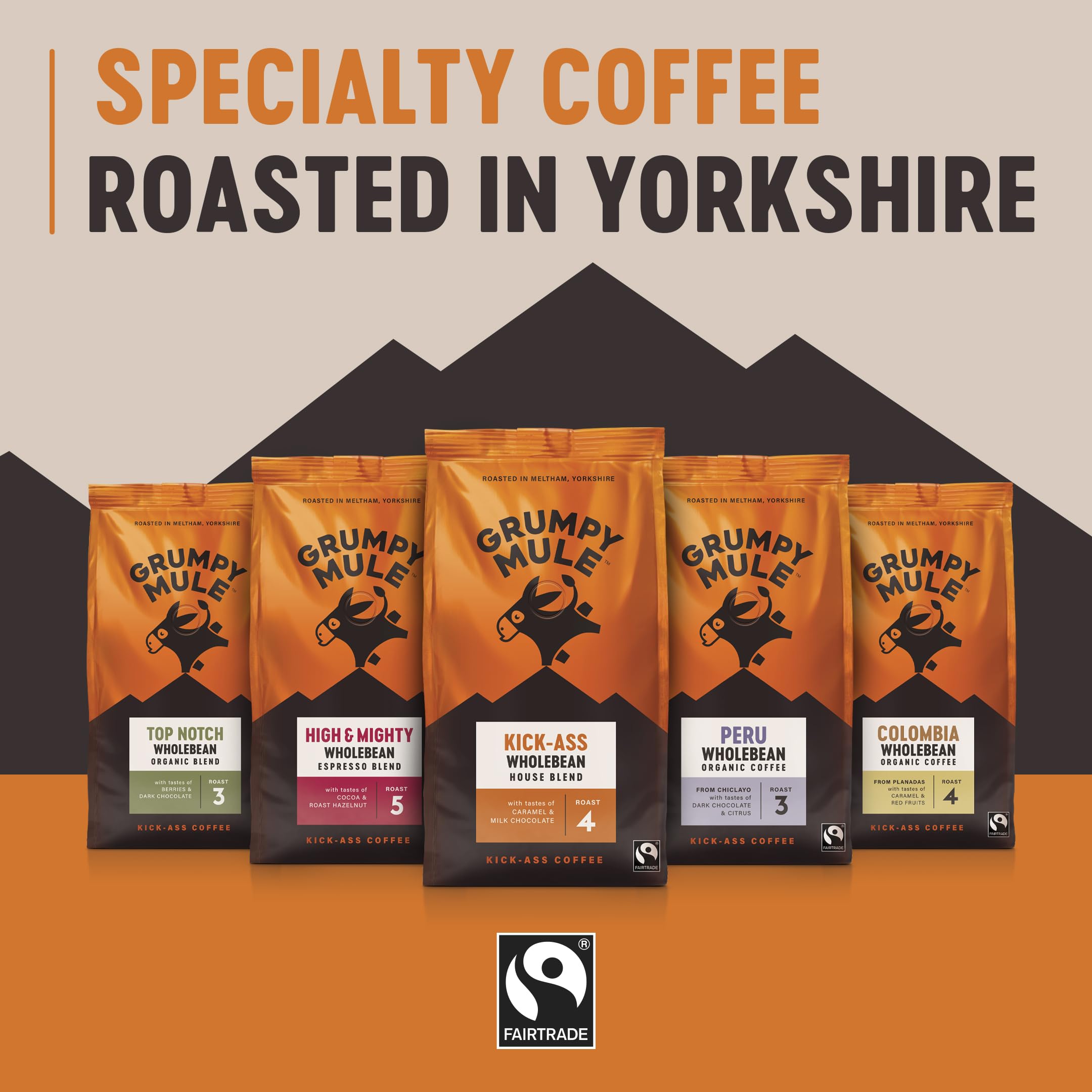 Grumpy Mule Easy Does It Swiss Water Organic Decaf Whole Coffee Beans - 1400g (6 x 200g) 4