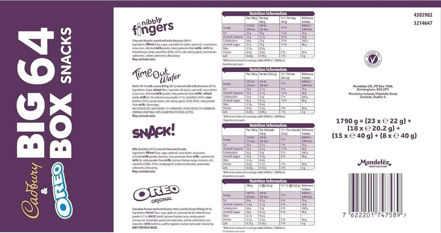 Cadbury & OREO Big Box of Treats - 64 Assorted Chocolates and Snacks, 1618 g 5