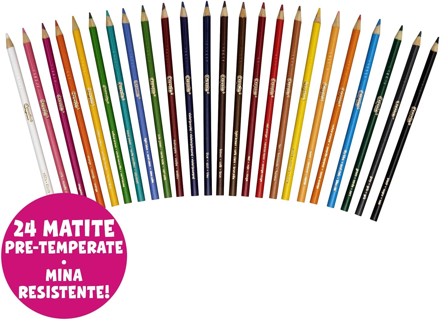 Crayola 24 Coloured Pencils - Pre-Sharpened Art Supplies for Kids 6