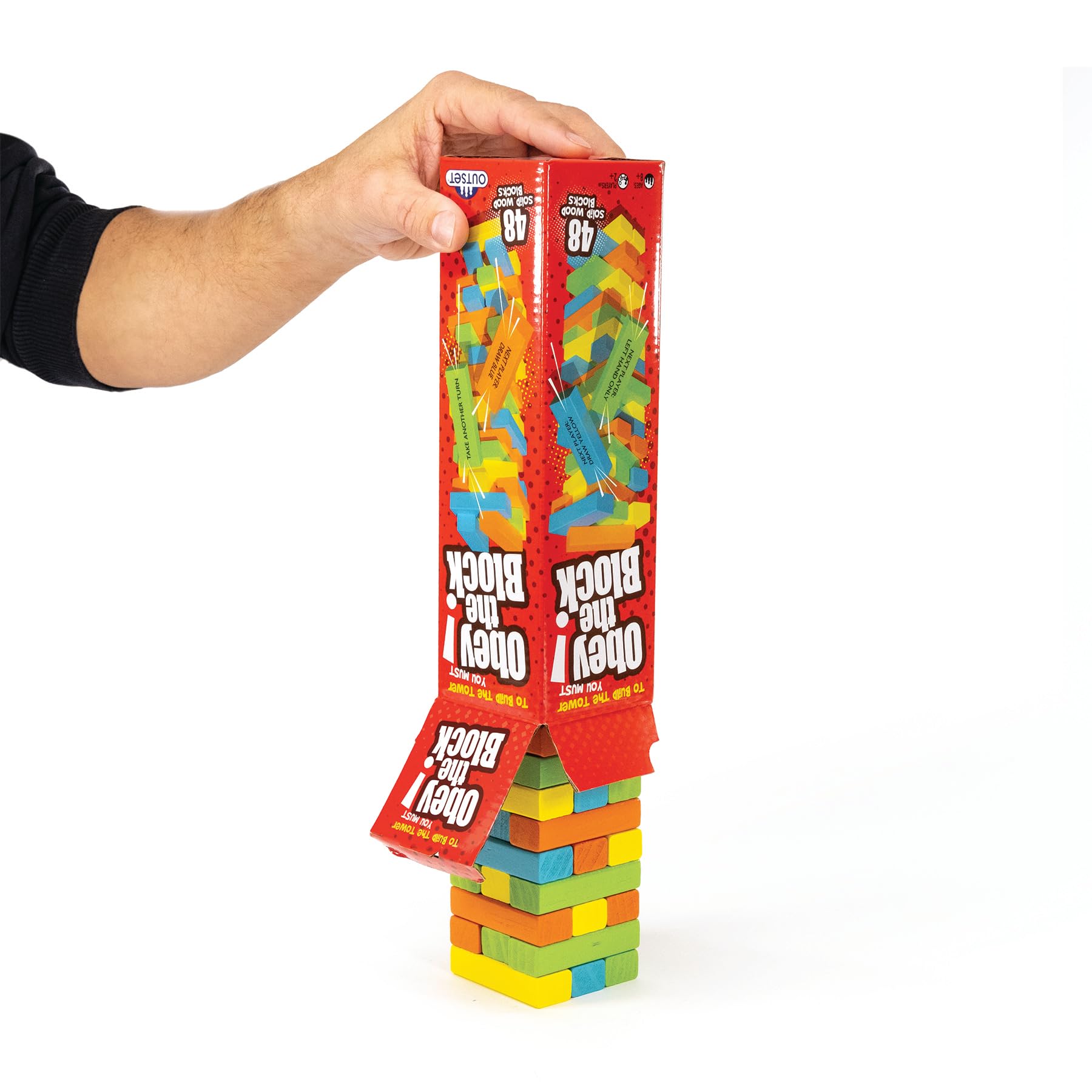 Outset Media Obey The Block - Traditional Wooden Tumbling Tower Game | 48 Blocks | Ages 8+ 3