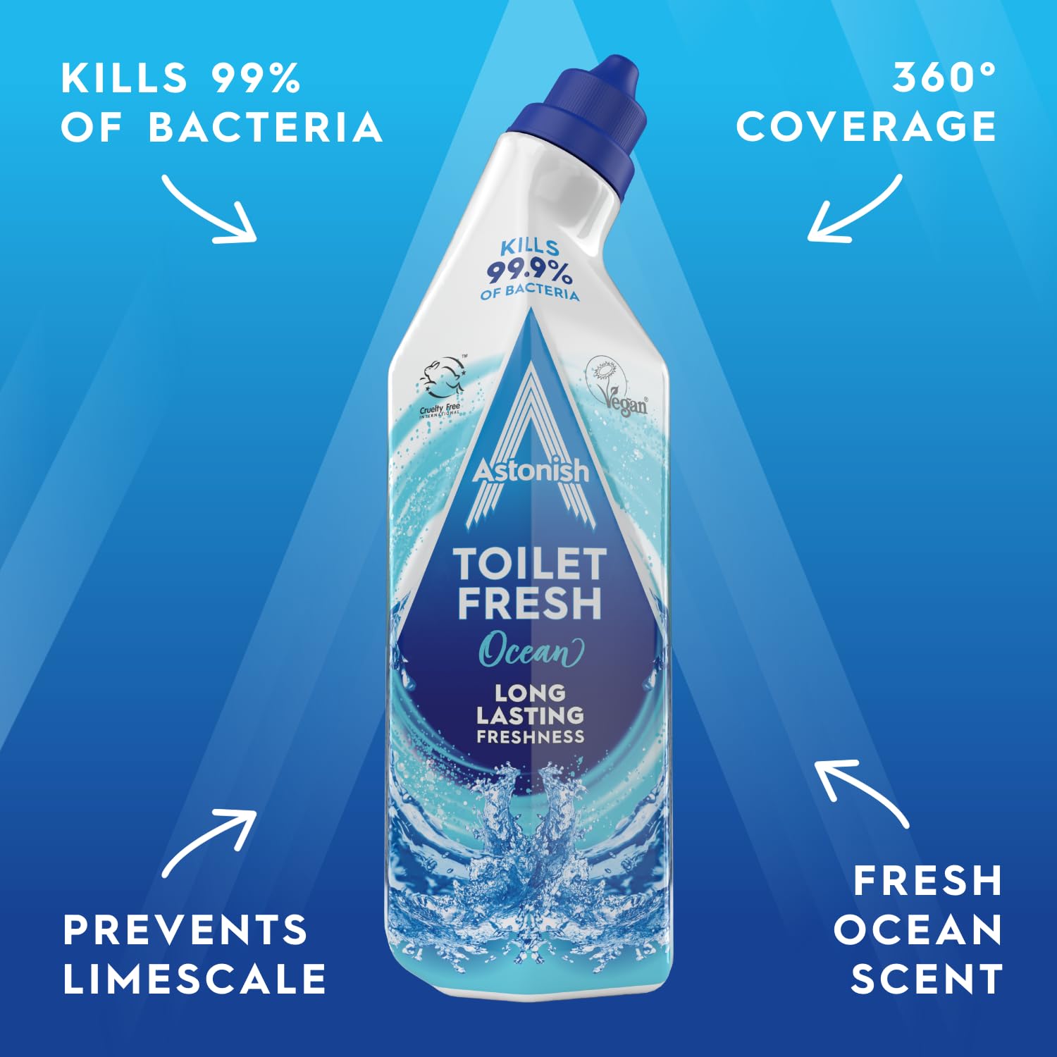 Astonish Ocean Toilet Fresh Gel, 750ml - Antibacterial Toilet Cleaner with Limescale Prevention 5