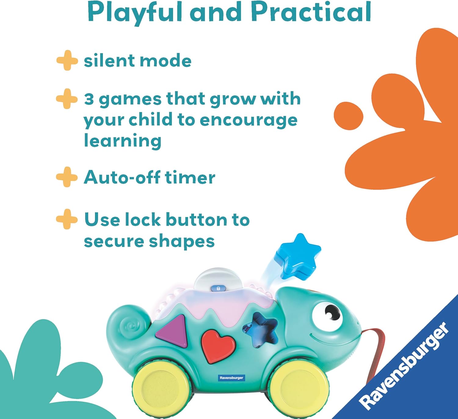 Ravensburger Play+ 4-in-1 Chameleon Colour & Shape Sorter Toy for 1 Year Old 3