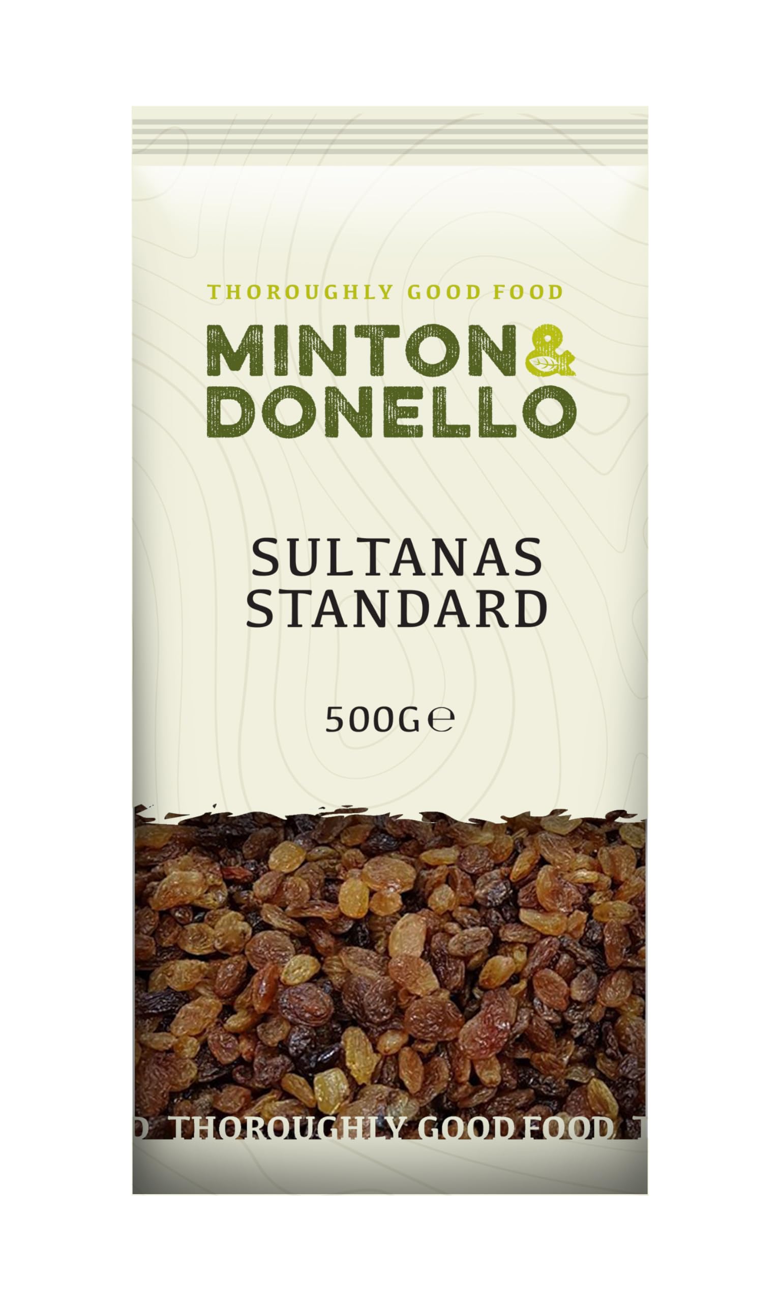 Minton & Donello Sultanas Standard 500g - Dried Fruit Snack for Lunchboxes & Baking