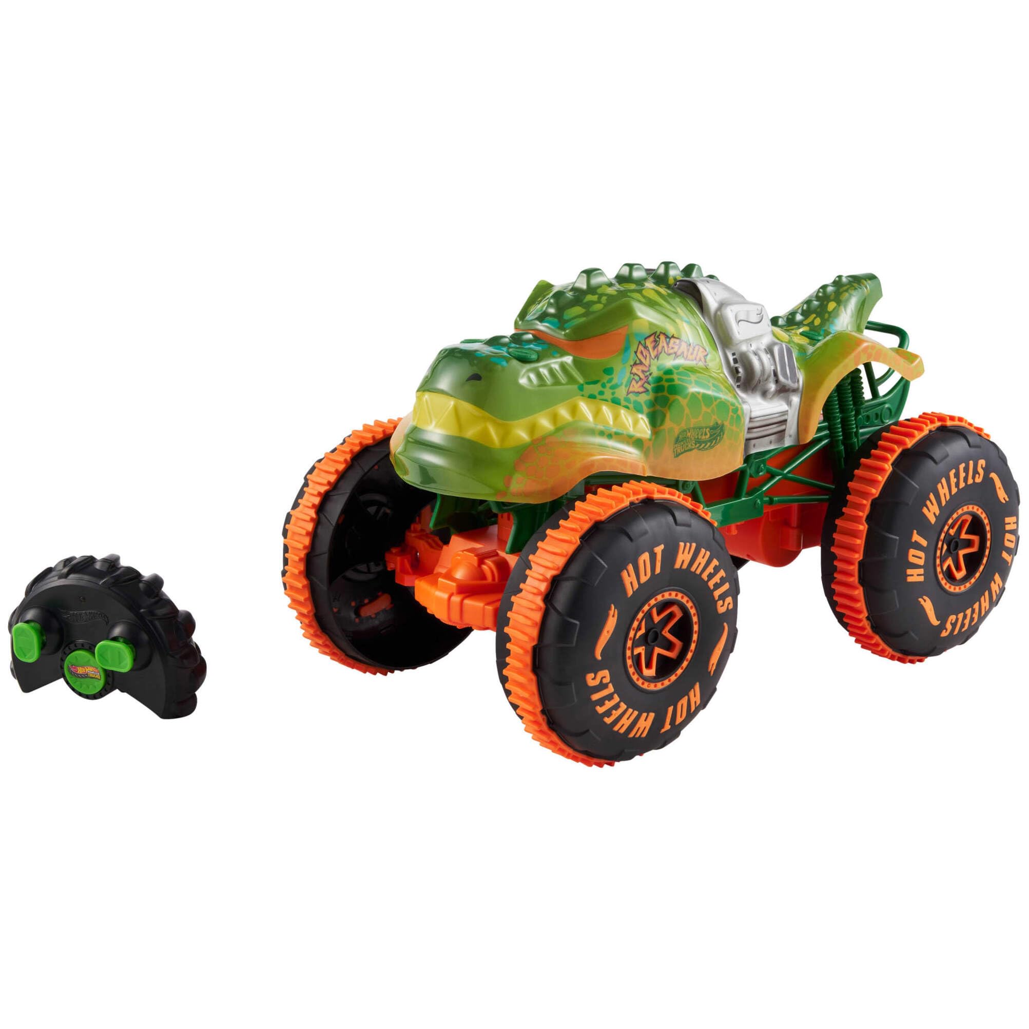 Hot Wheels Monster Trucks RC Rageasaur - 1:15 Scale Remote-Controlled Vehicle with Grip Action Tires & Wheelie Mode 1