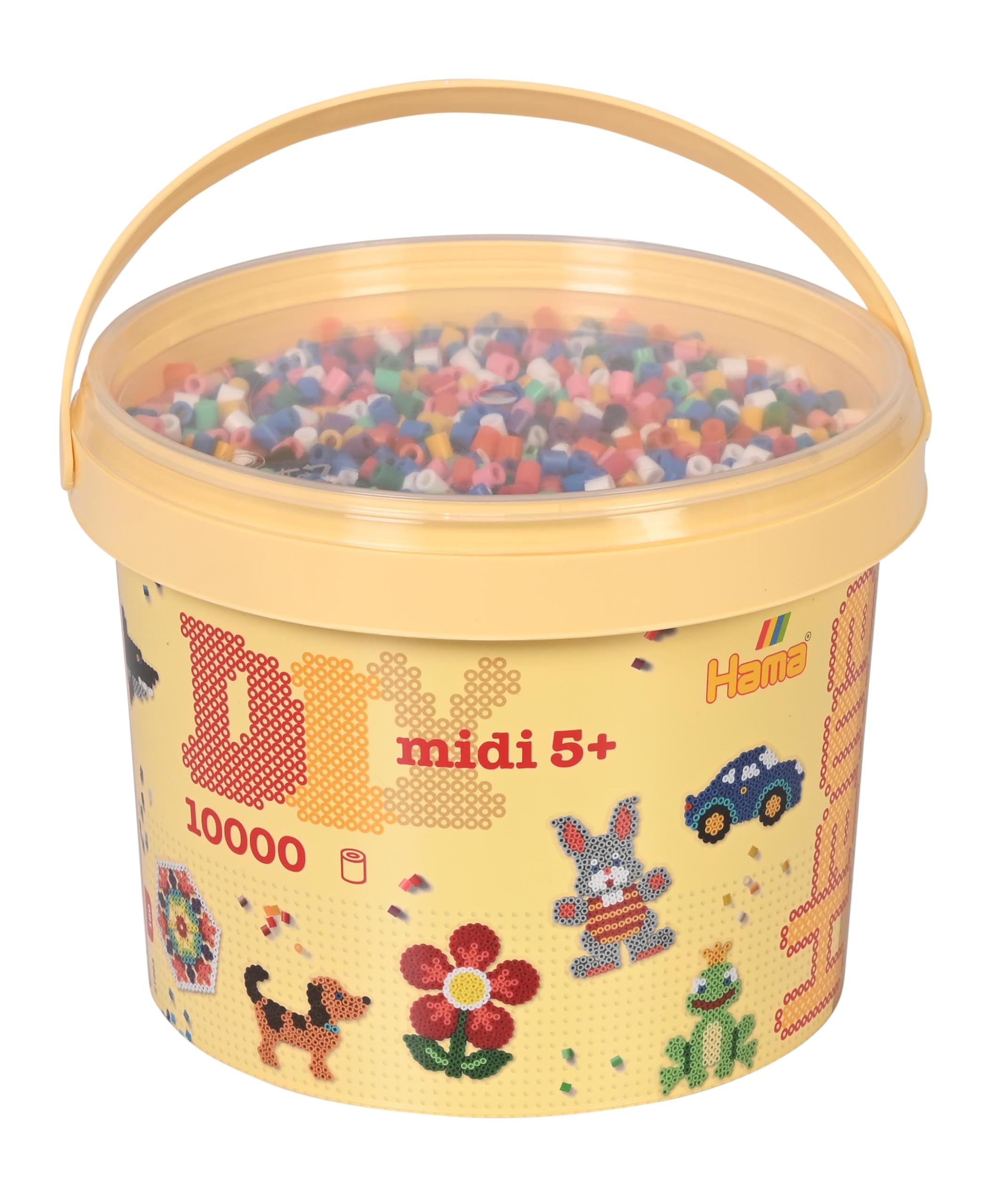 Hama DIY Midi Beads Bucket - 10,000 Fuse Beads for Creative Mosaic Art | Ages 5+