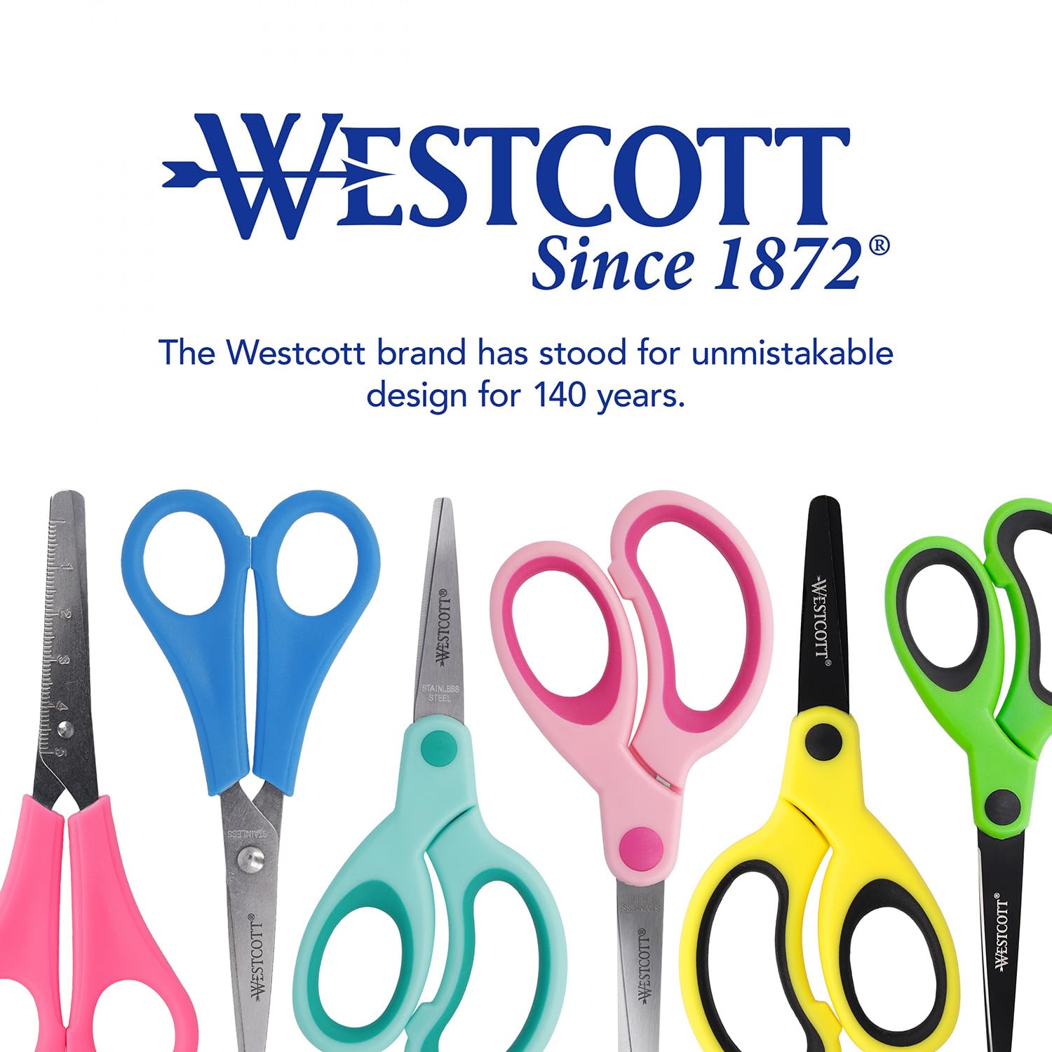Westcott Kids Scissors E-21593 00 - Left-Handed, Blunt Tip, 13 cm (5") | Integrated Ruler 6