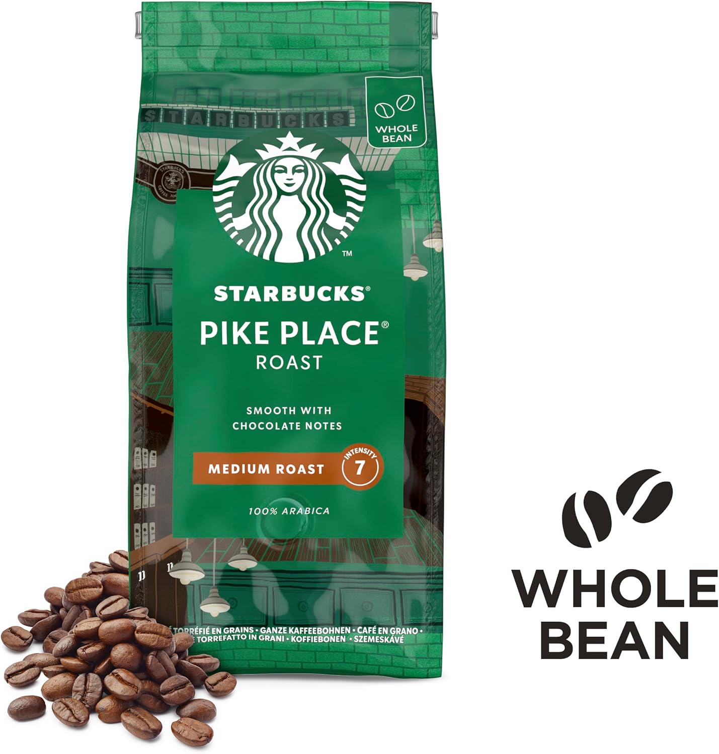 STARBUCKS Pike Place Roast - Medium Roast Whole Bean Coffee 200g (Pack of 6) 4