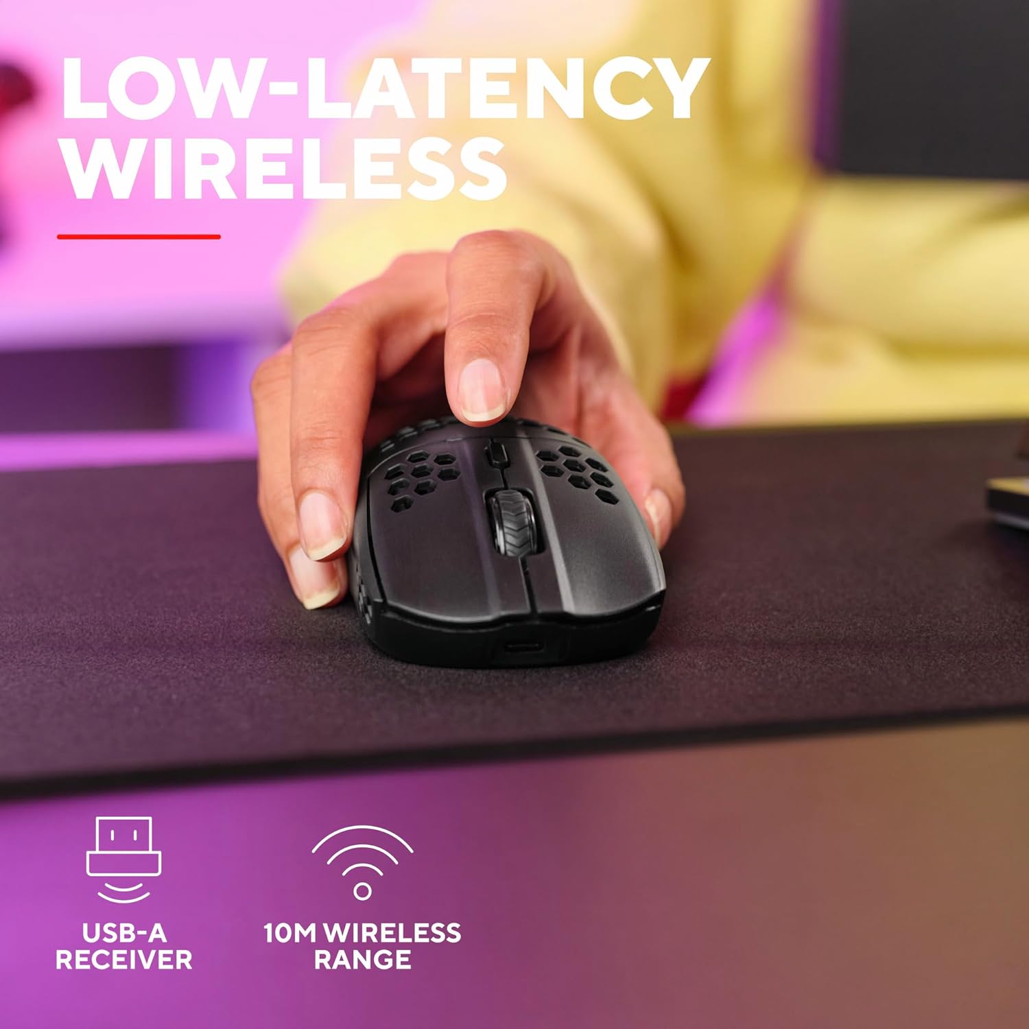 Trust Gaming GXT 929 Helox Wireless Gaming Mouse – Ultra-Light 75g with RGB, 2.4 GHz, Rechargeable, 80-Hour Battery 9