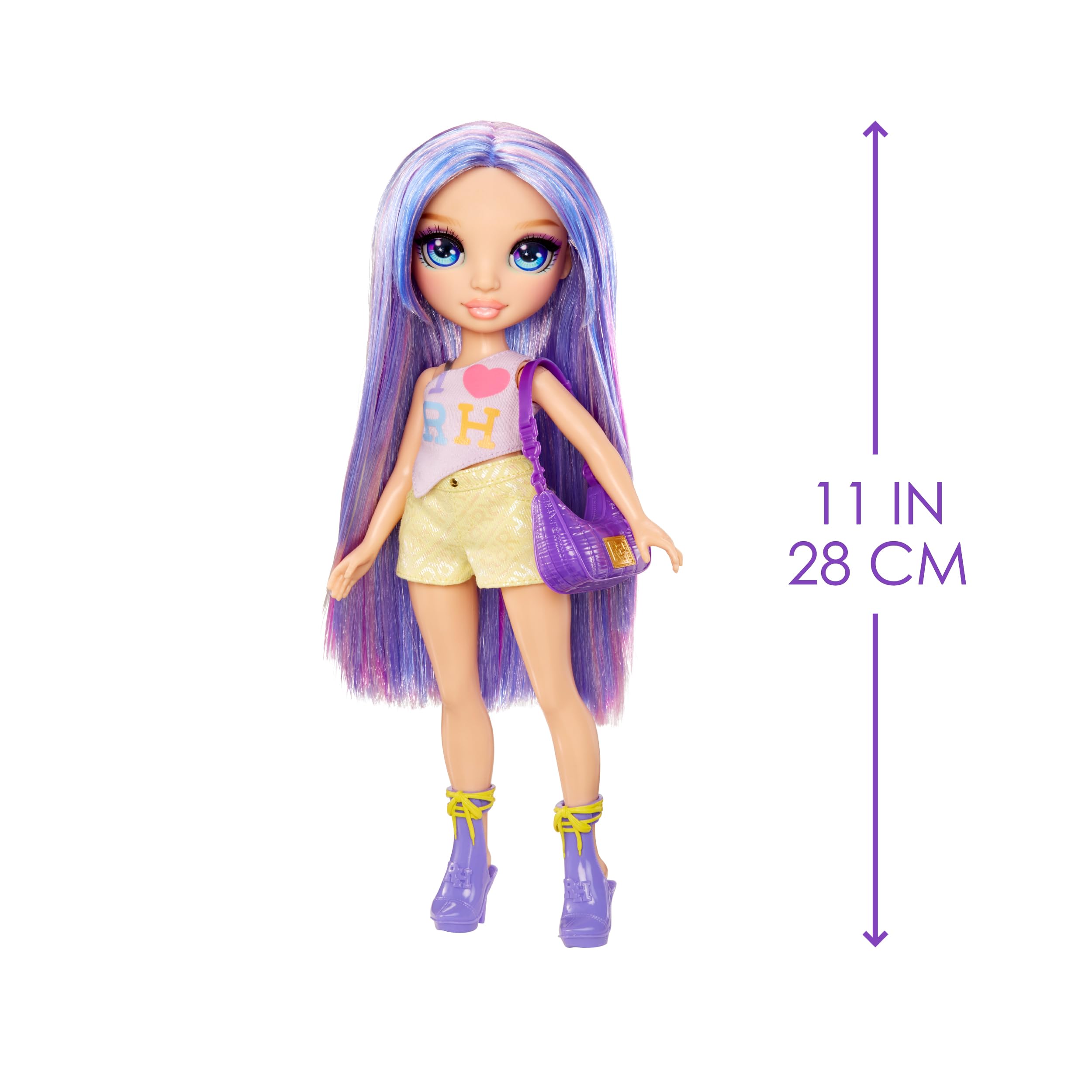 Rainbow High Violet Fashion Doll - 28cm Purple Poseable Doll with Iridescent Outfit & Handbag 3