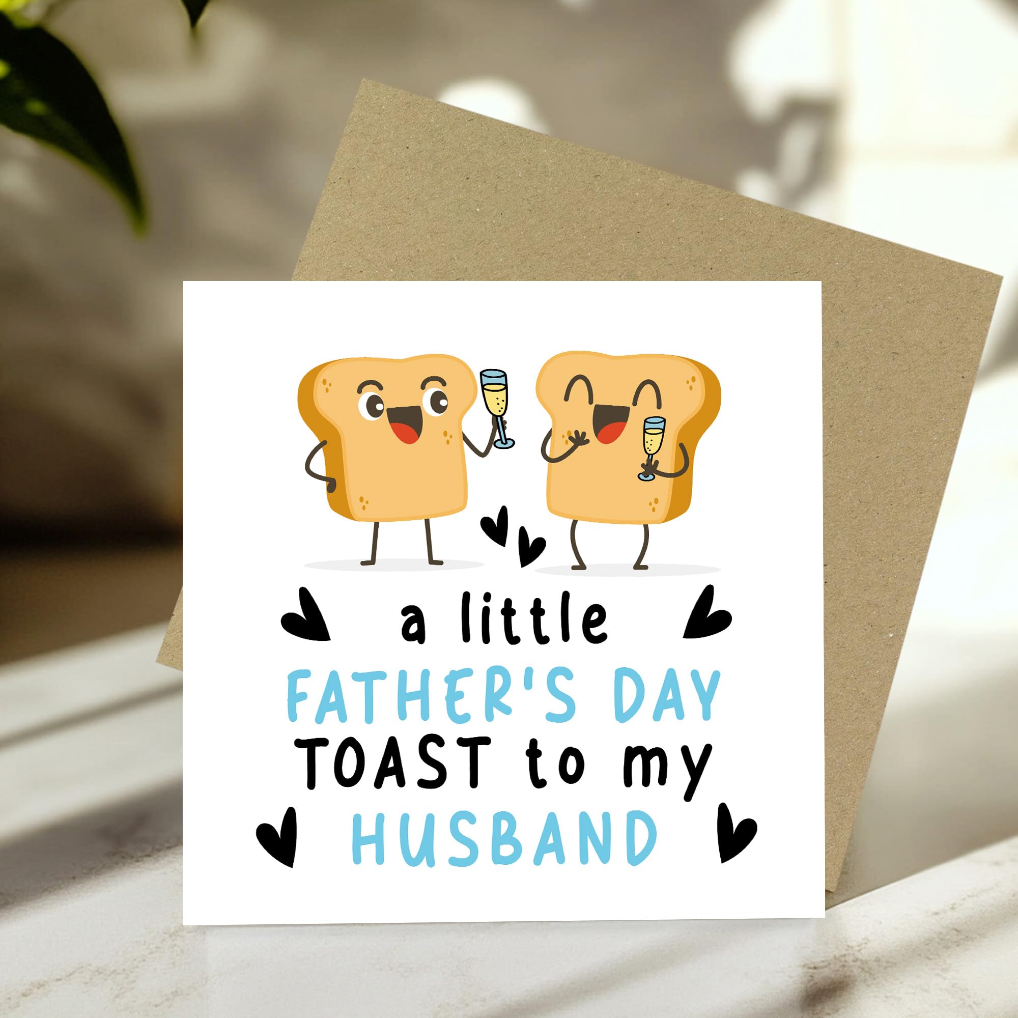 RED OCEAN Fathers Day Card For Husband - Handmade Square Card | 350gsm Matte Card | Includes Brown Craft Envelope 4