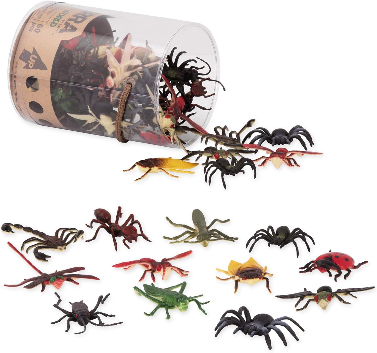 Terra by Battat Insect World - 60-Piece Miniature Insect and Animal Figurine Set for Kids