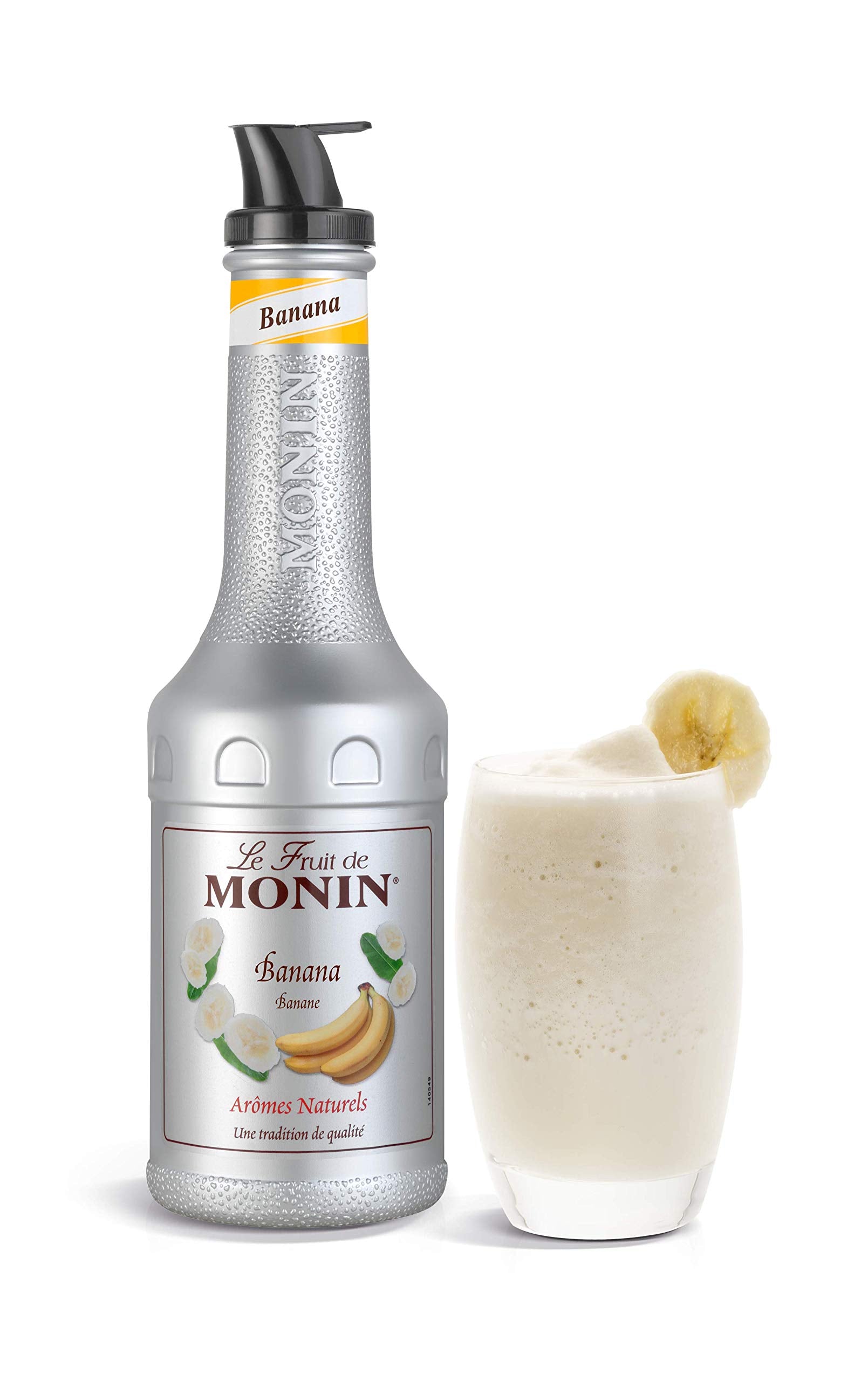 Monin Banana Fruit Mix Puree - 50.1% Banana | 1L PET Bottle | Vegan Friendly 2