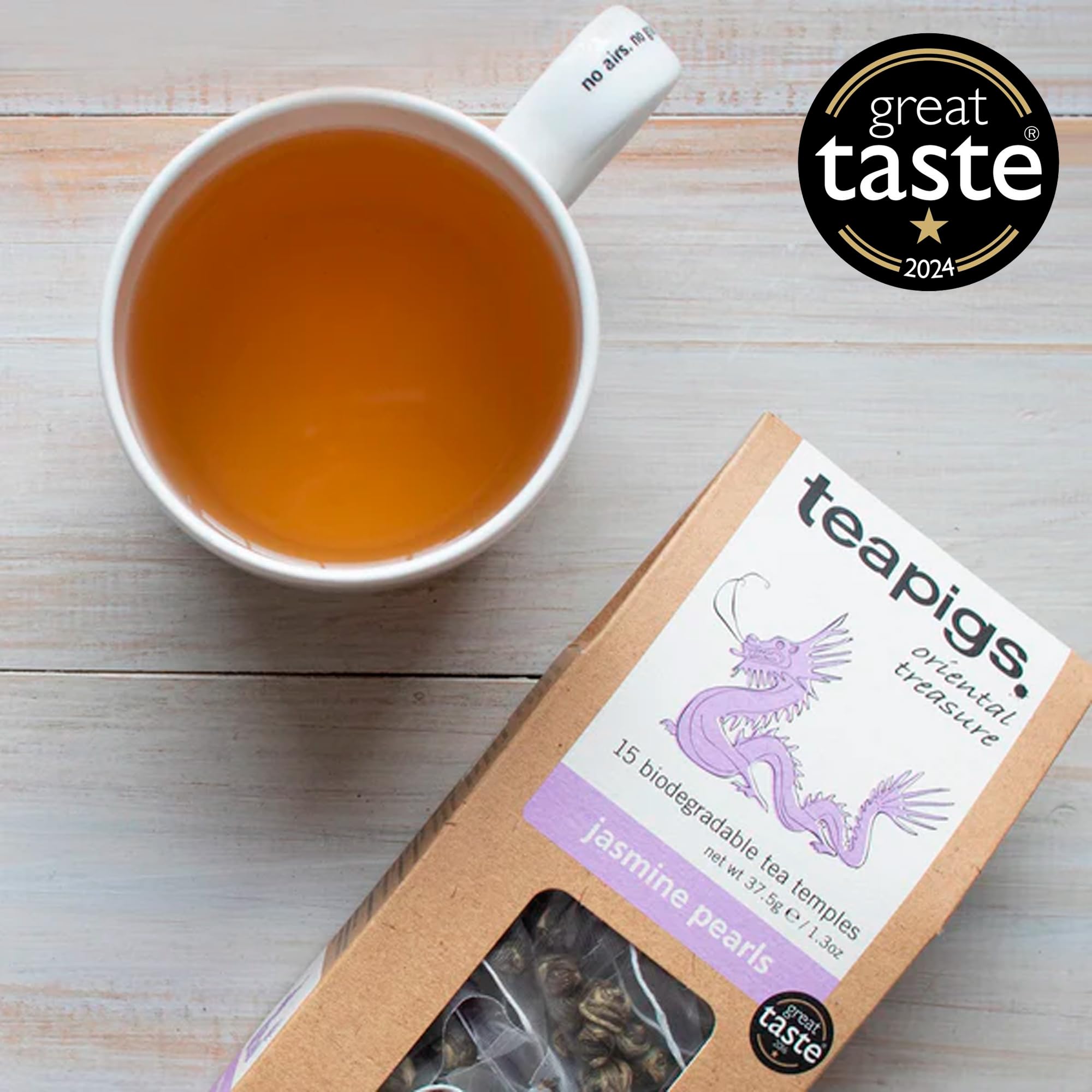 teapigs Jasmine Pearls Tea Bags - Whole Leaf Green Tea with Jasmine, 15-Pack 8