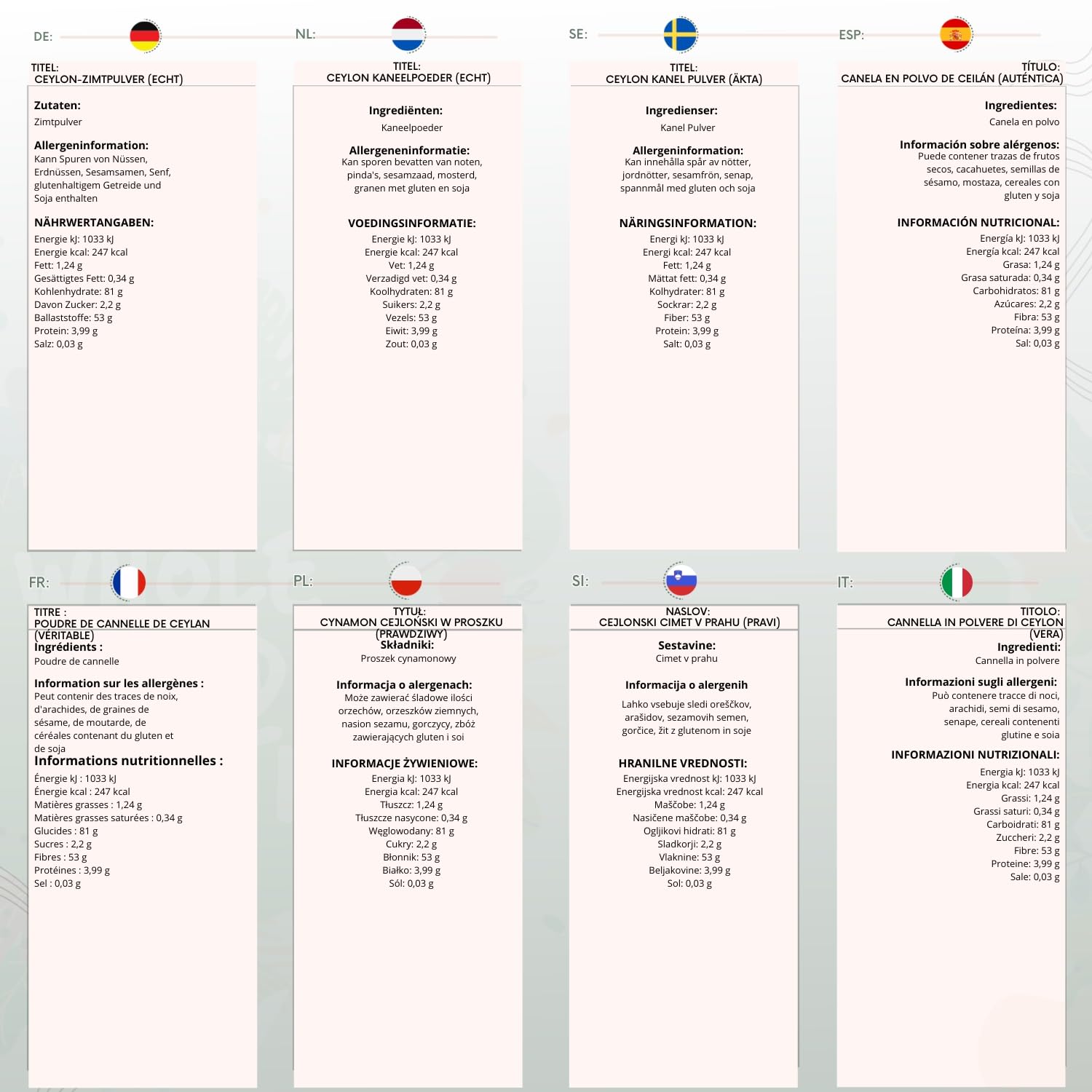 Wholefood Earth - Ceylon Cinnamon Powder (True) 125g - Raw - GMO Free - Recyclable Packaging 6