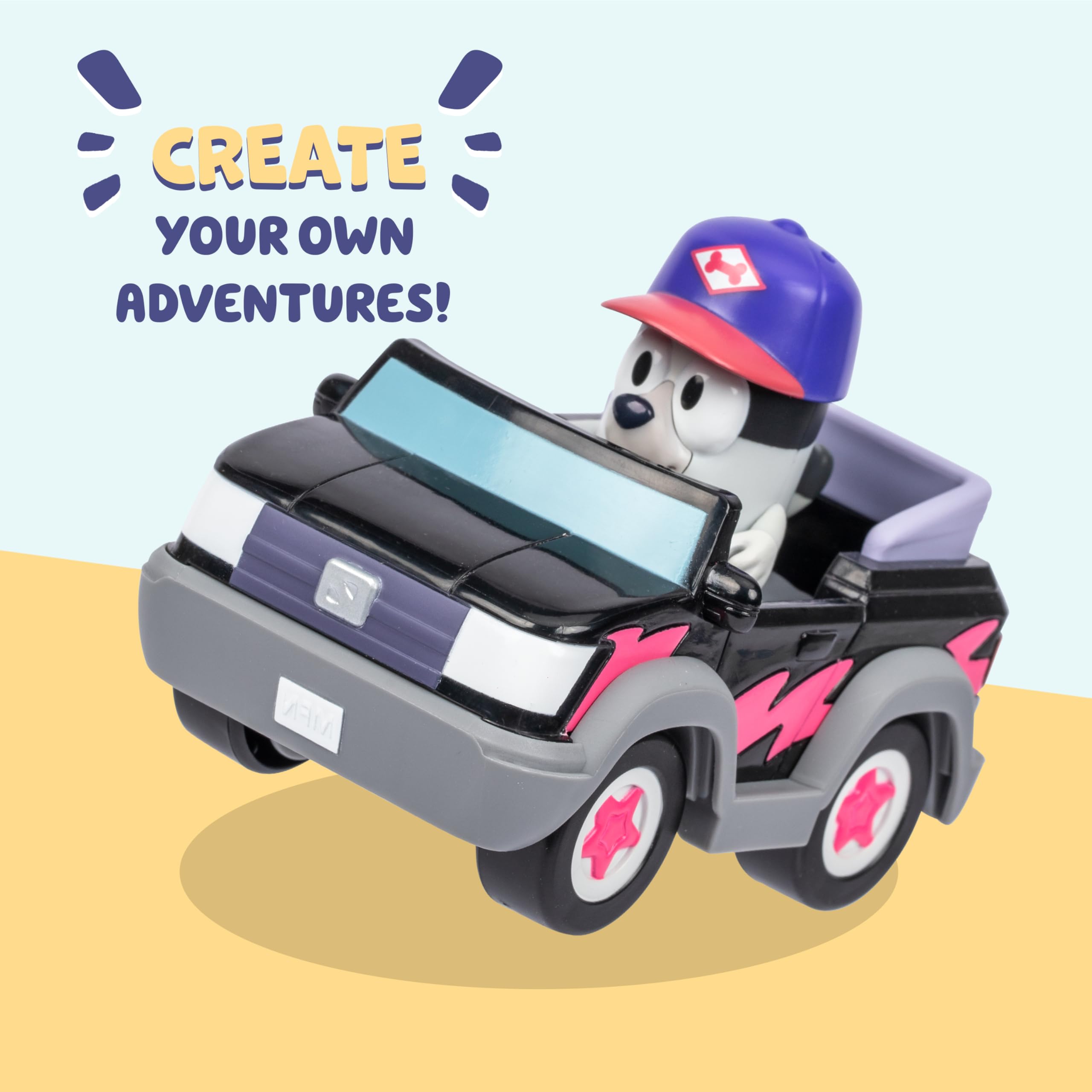 Bluey Pizza Girls Car with Muffin Figure - Vehicle Playset for Kids 3+ 5